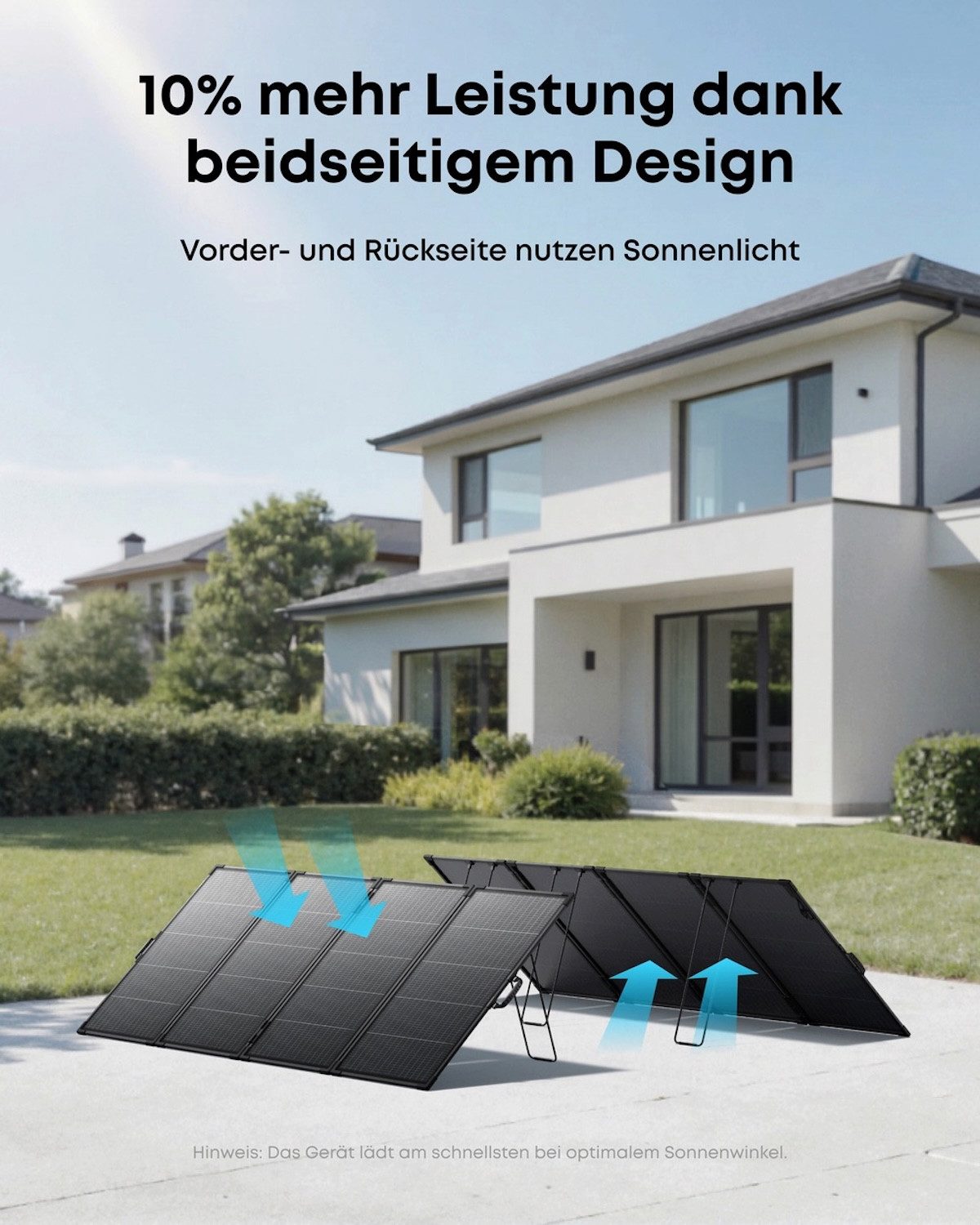 ANKER SOLIX Solarmodul Anker SOLIX PS400 Gen. 2 Bifaziales tragbares Solarpanel, 400 W, N-Typ monokristalline, (Packung, 1-St., 1 Stück), Bifaziale Technologie, IP68 Schutz, Wirkungsgrad >25 %