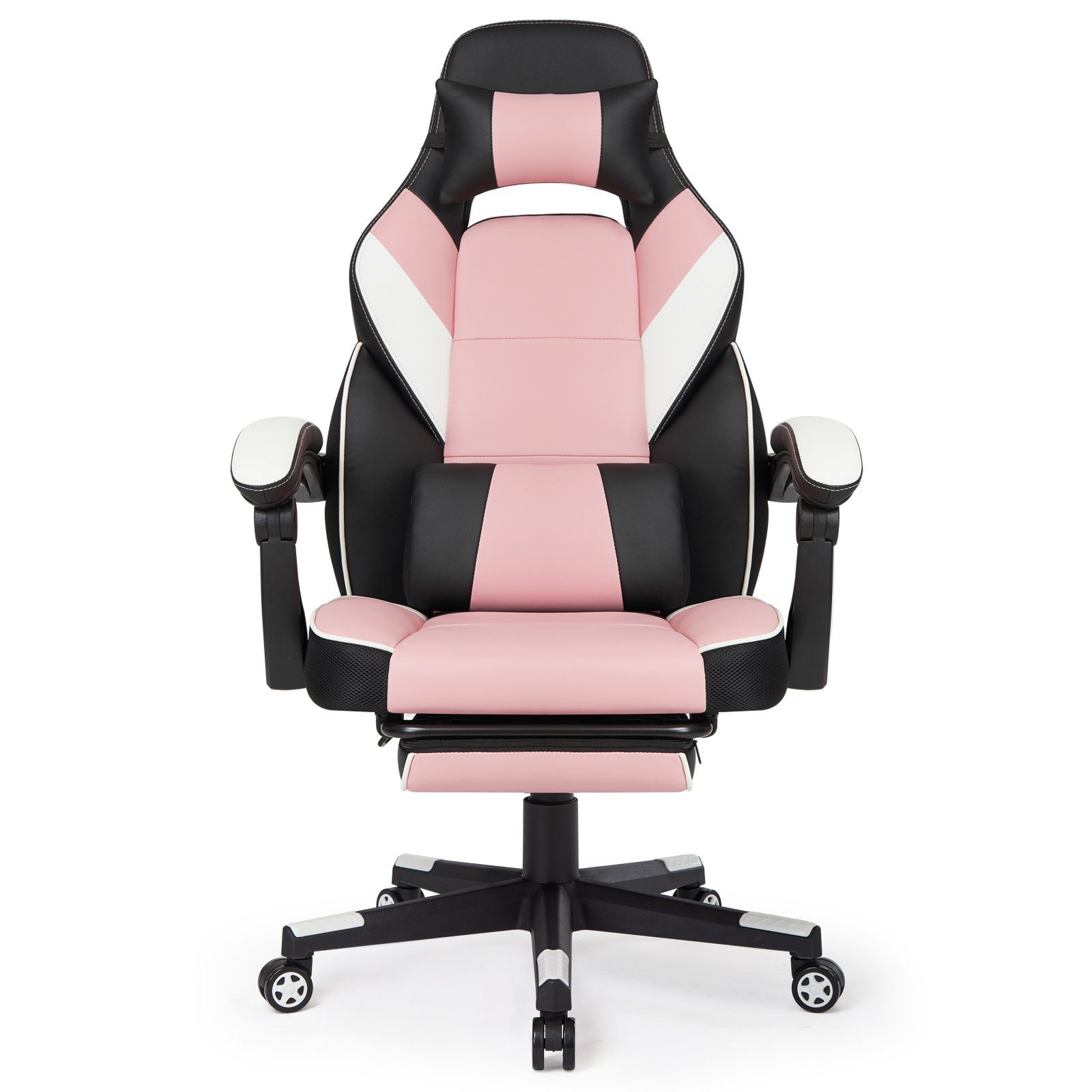Hoher und rosa Fußstützen WM Heart Intimate Rückenlehne mit Gaming-Stuhl