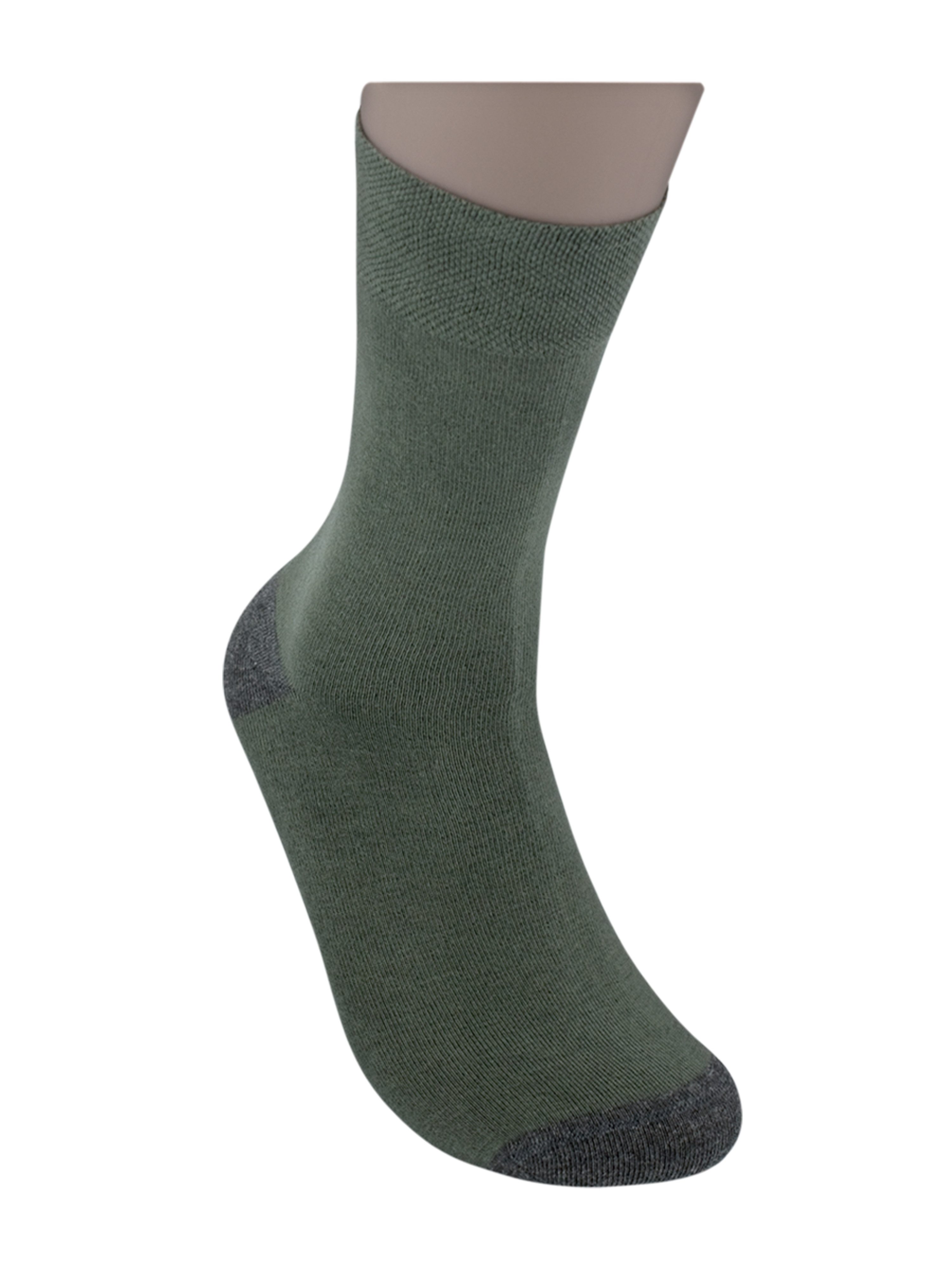 Die Sockenbude Basicsocken RINGEL (Bund, 5-Paar, grau grün) weicher Bund