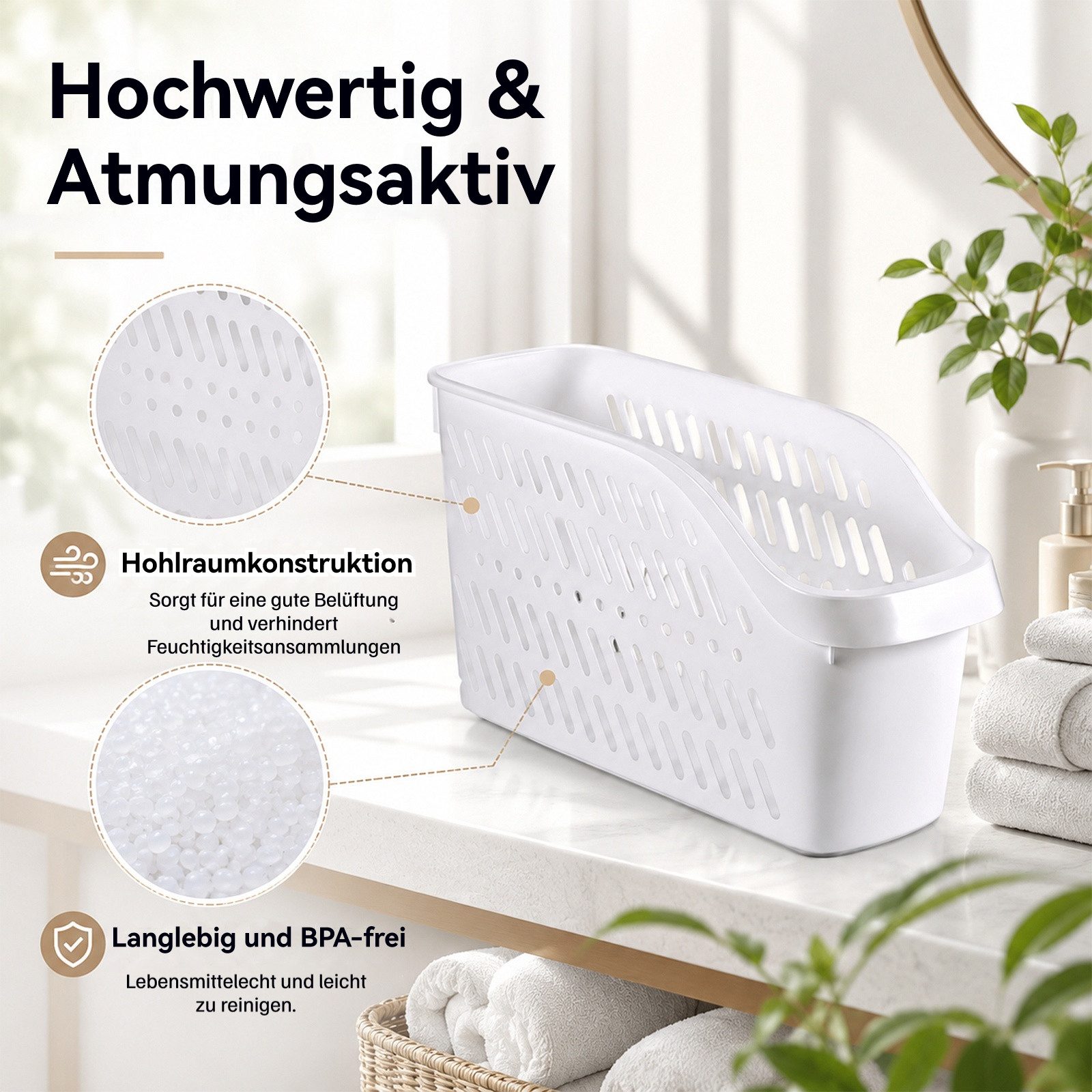 BlingBin Aufbewahrungskorb Aufbewahrungsbox mit Rollen Küchenschrank, Organizer und Aufbewahrung (3er Set, 3 St., Unterbecken Organizer,Mehrzweck Kunststoff Sch – Bild 5 von 5