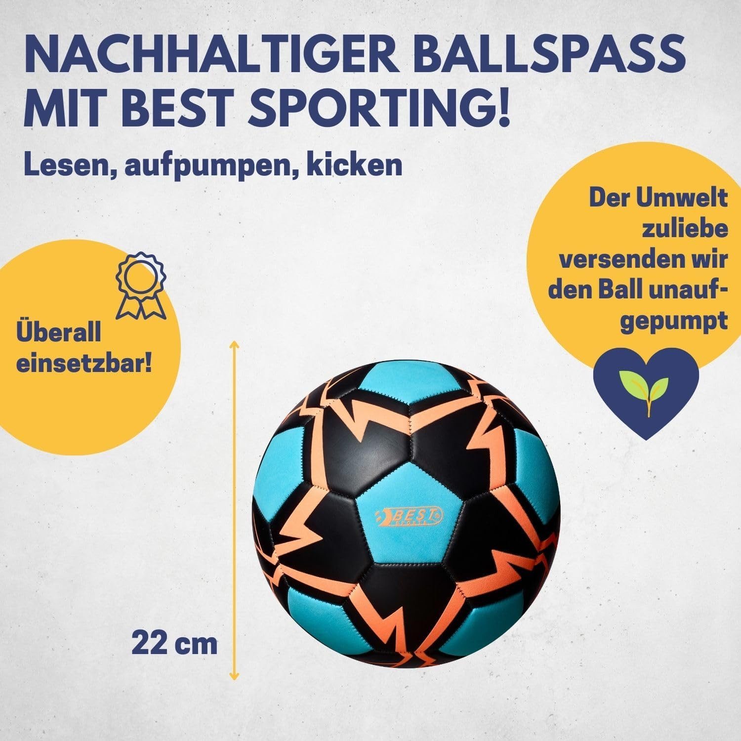 Best Sporting Fußball Fußball Flash Glow in the Dark Gr. 5 blau/orange