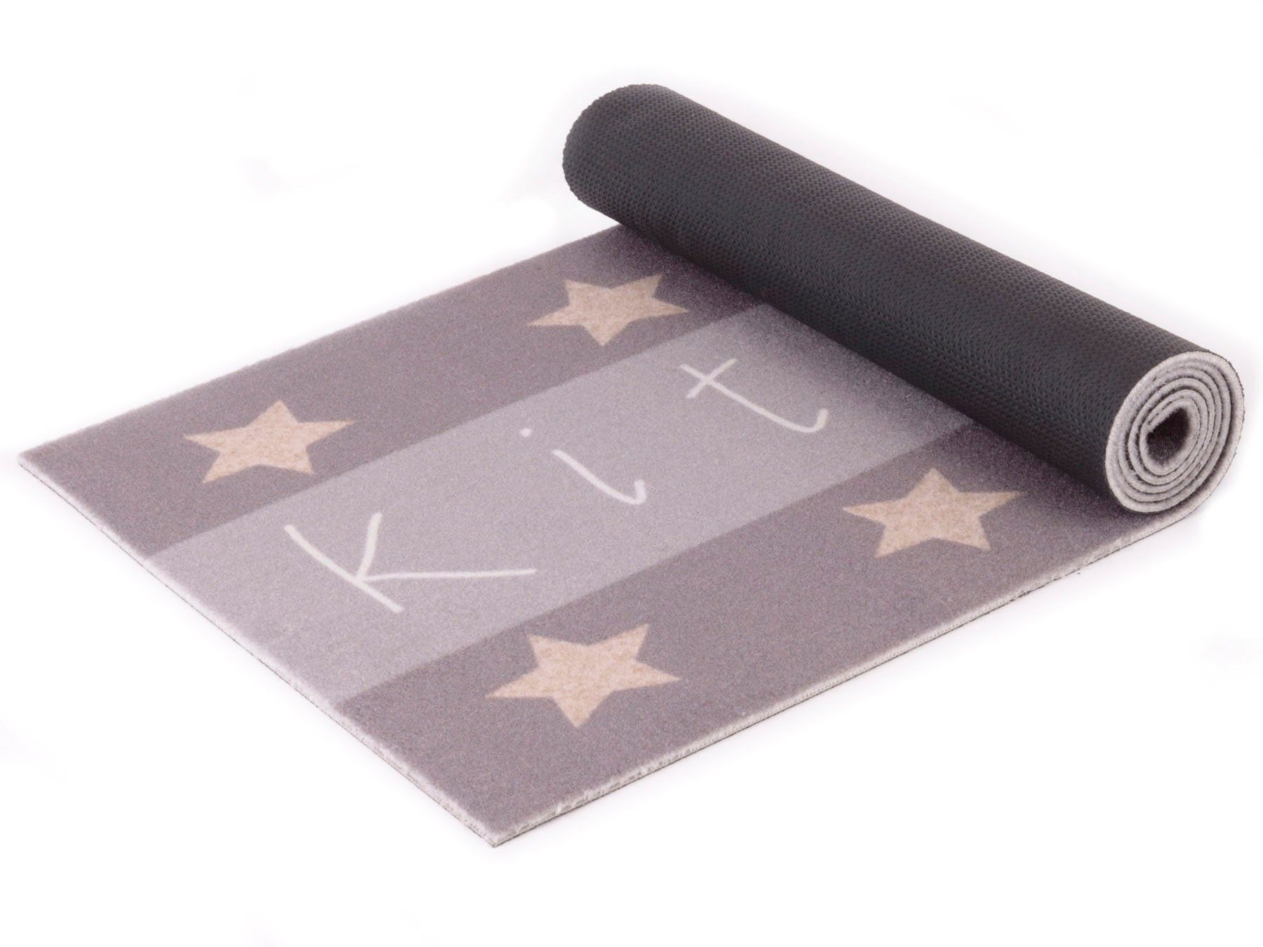 Primaflor-Ideen in Textil Küchenläufer KITCHEN STAR, Made in Belgium, rechteckig, Höhe: 5 mm, mit Schriftzug & Motiv Sterne, rutschhemmend, waschbar, Küche