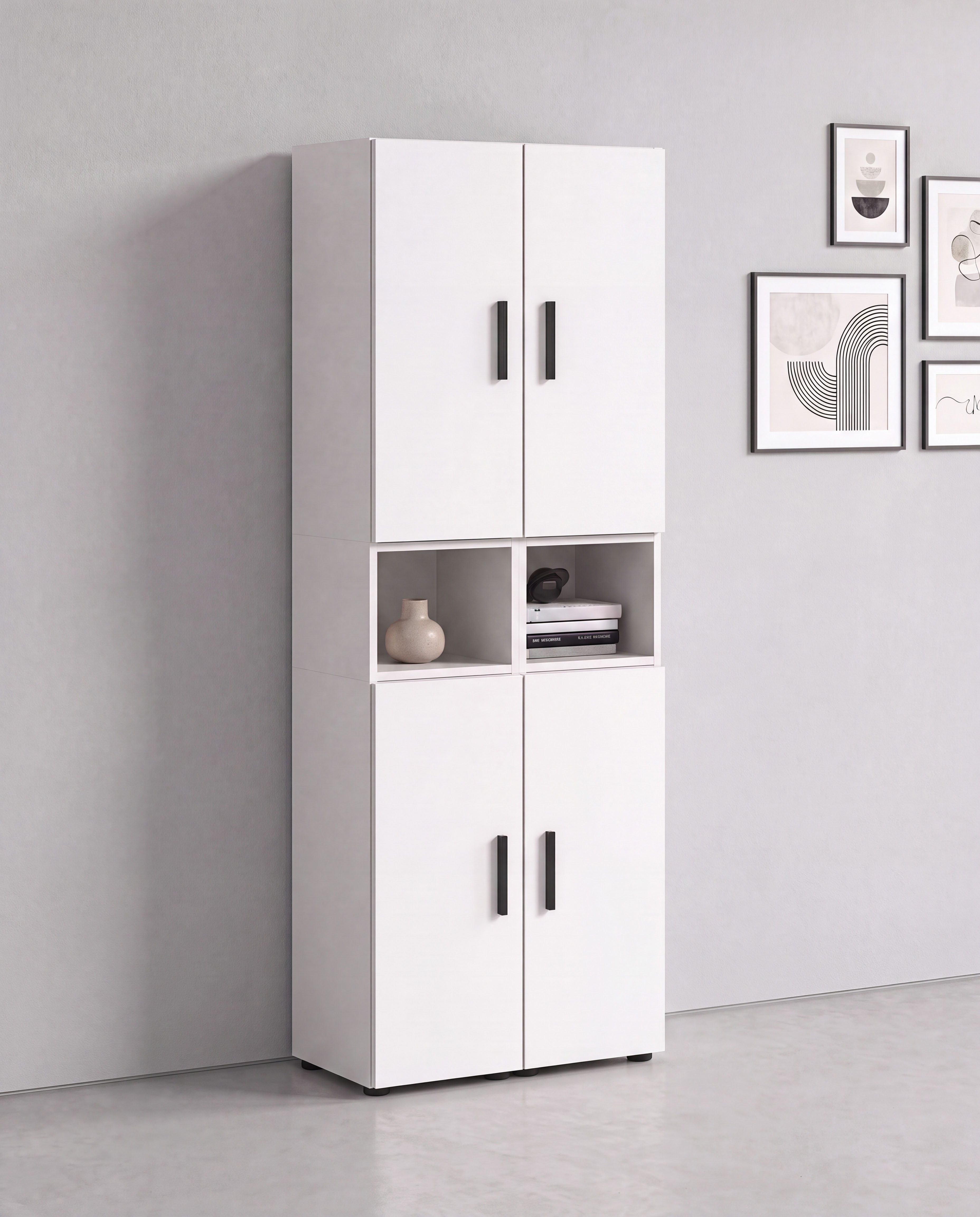 Home affaire Schrank-Set ENESTE, 6-teilig, in verschiedenen Farben, individuell kombinierbar, (2-St., verschiedenste Kombinationmöglichkeiten, stehend oder hängend), Stauraumelement, Kombination, Wohnkombination, Schrankwand, Lowboard