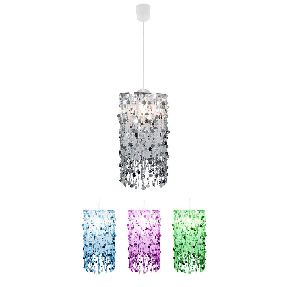 etc-shop Dekolicht, Leuchtmittel inklusive, Warmweiß, Farbwechsel, Hänge Decken Lampe DIMMBAR Mädchen Kinder FERNBEDIENUNG Leuchte silber