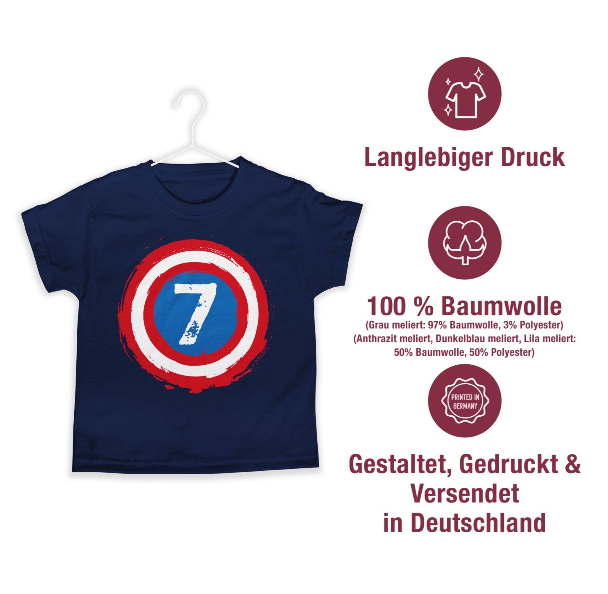 Shirtracer T-Shirt 7 Geburtstag Superheld Sieben (1-tlg) 7. Geburtstag
