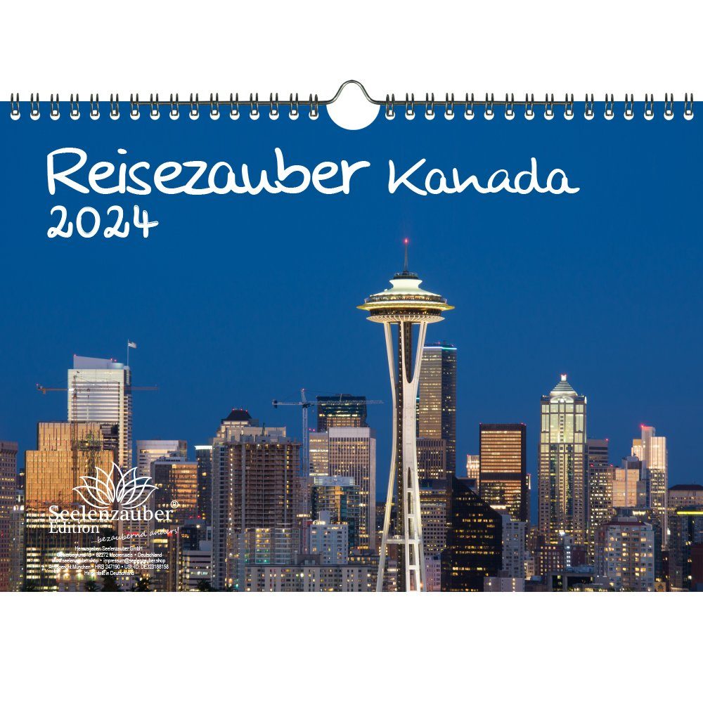 Seelenzauber Wandkalender Reisezauber Kanada DIN A4 Kalender für 2024