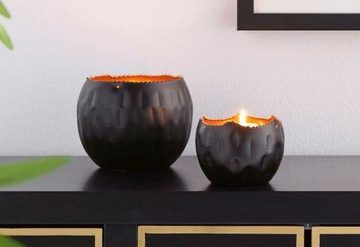 Home affaire Teelichthalter black&gold (Set, 2 St)