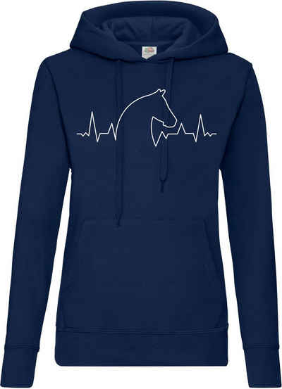 Youth Designz Kapuzenpullover Heartbeat Pferd Damen Hoodie Pullover mit Trendigem Pony Frontdruck