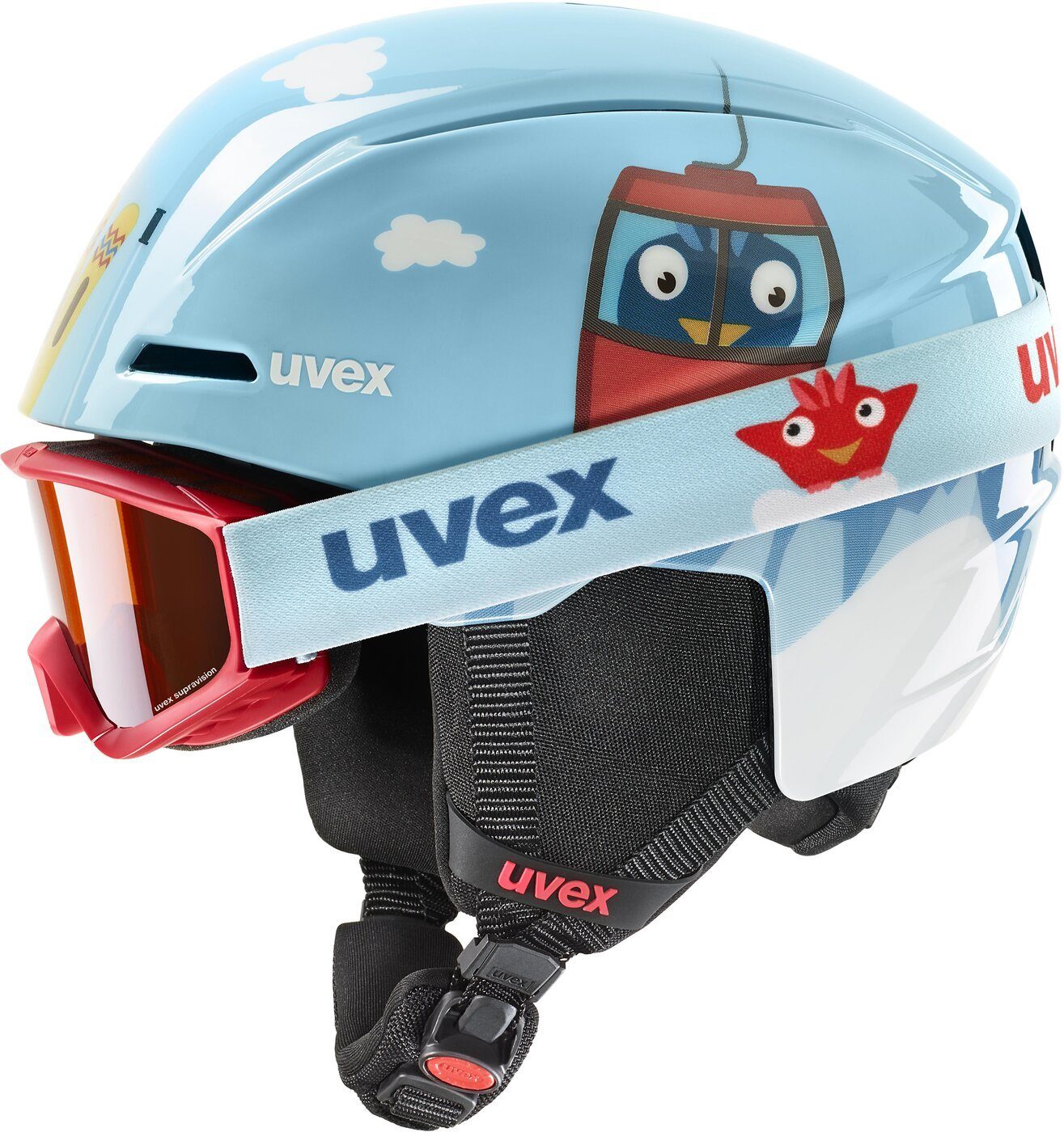 Uvex Skihelm uvex viti set 1001 light blue birdy