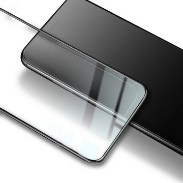 Wigento Handyhülle Für ASUS Zenfone 9 2x 3D Premium 0,3 mm H9 Hart Glas Schwarz Folie Schutz Hülle Neu