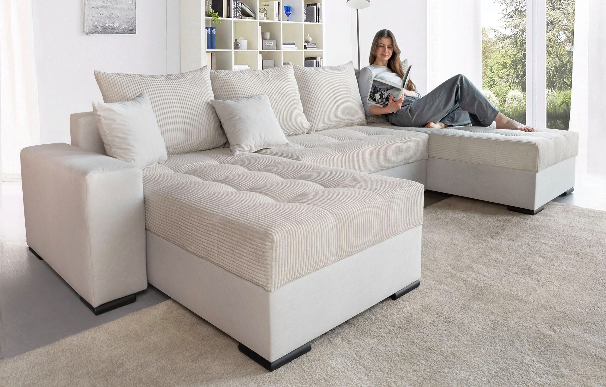 COLLECTION AB Wohnlandschaft "Josy XL U-Form, B: 313 cm in Cord, Cord-Mix" günstig online kaufen