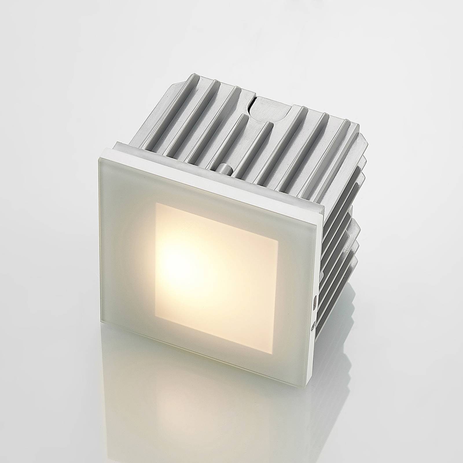 Leuchtmittel fest Aluminium, verbaut, Wandleuchte Glas, dimmbar, inkl. warmweiß, 1 flammig, weiß, Modern, Yariki, LED-Leuchtmittel Arcchio
