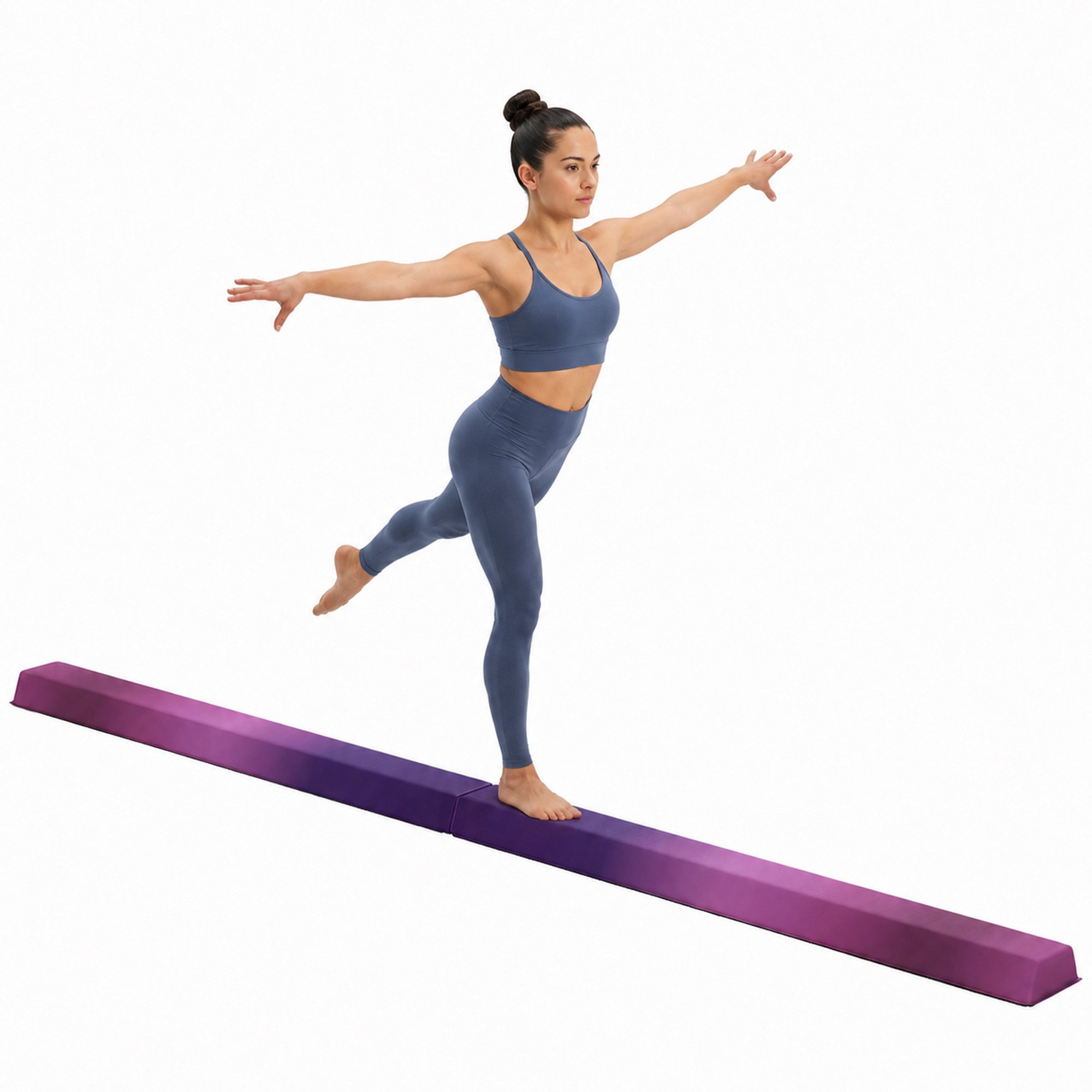 SPORTNOW Balancetrainer 236 cm, Klappbar, Indoor & Outdoor, Violett+Rosa