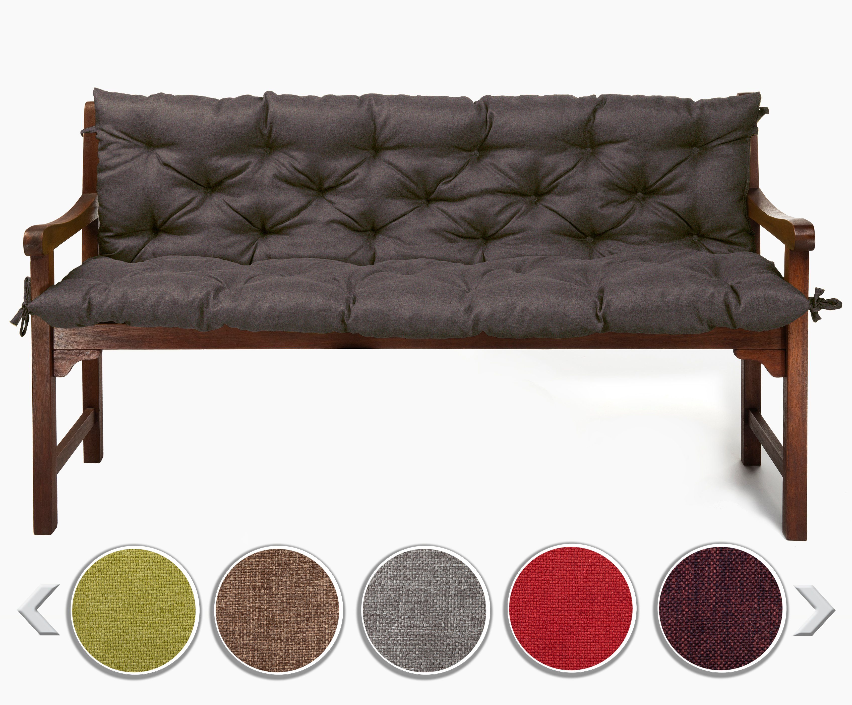sunnypillow Bankauflage Bankauflage Stuhlkissen viele Farben und Größen zur Auswahl, 200 cm x 40 cm x 40 cm anthrazit