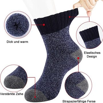 zggzerg Thermosocken Wollsocken Herren, 5 Paar Dicke Frotteesohle Warme Socken, Größe 38-45 (5-Paar)