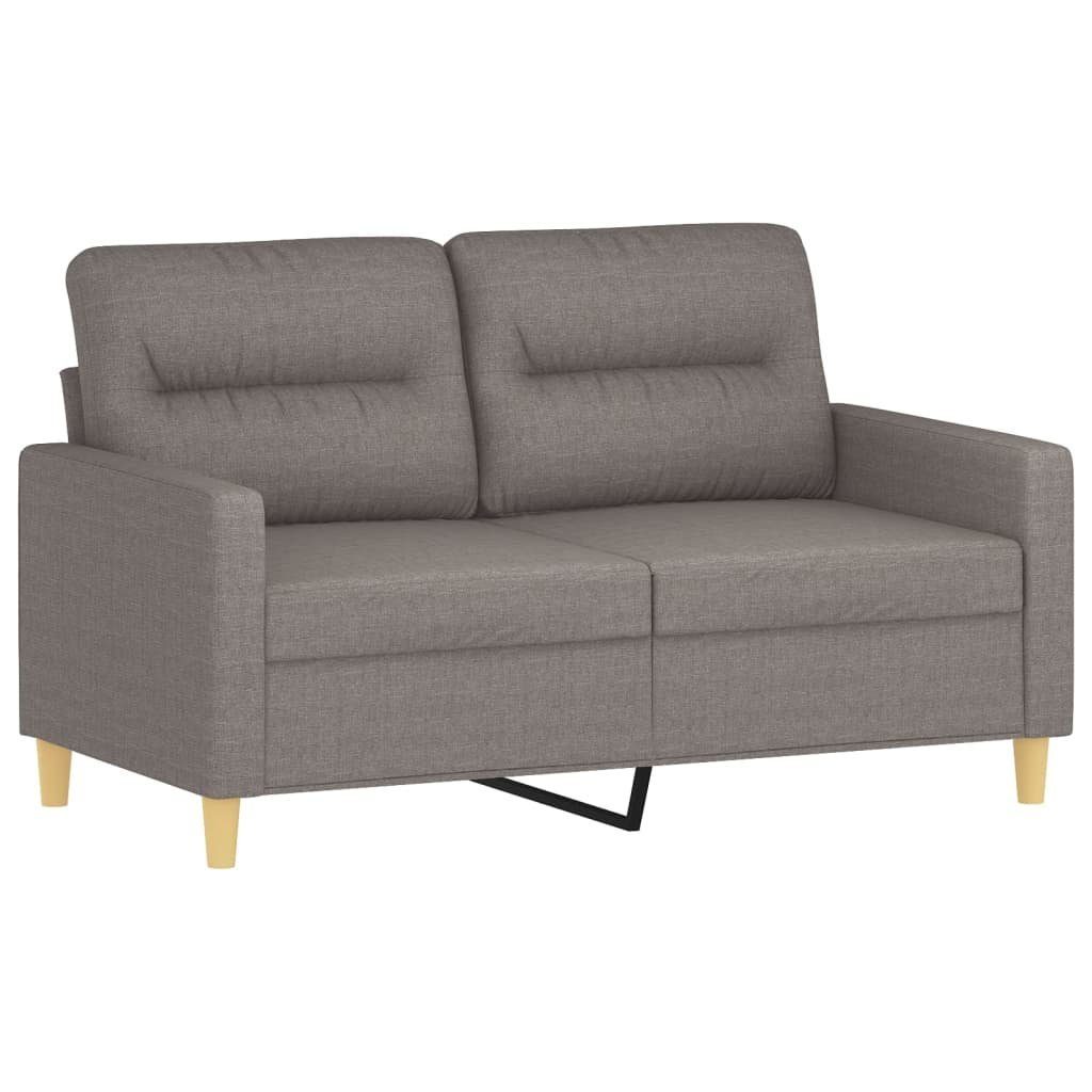vidaXL Sofa 2-Sitzer-Sofa mit Zierkissen 120 Taupe Stoff cm