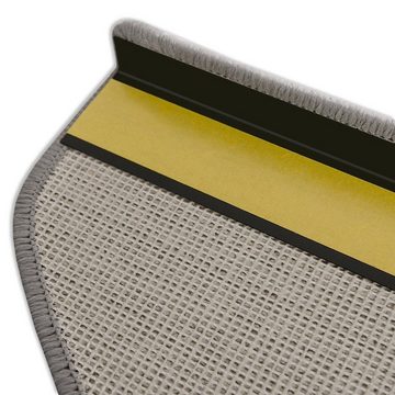 Stufenmatte Turbo Grau, Erhältlich in 2 Größen, Treppenschutz, Floordirekt, Halbrund, Höhe: 8 mm