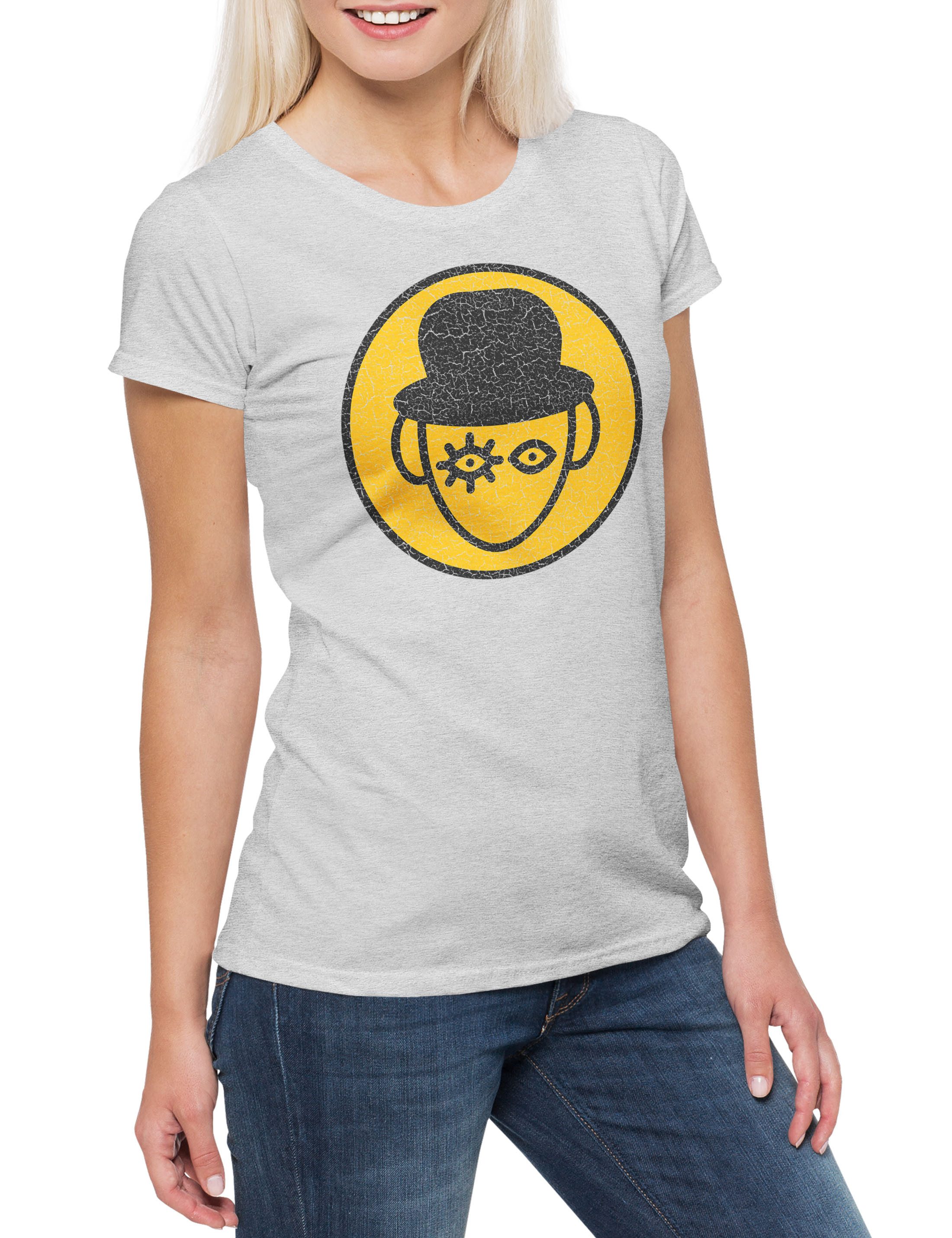 Print-Shirt Clockwork Alex Damen T-Shirt Uhrmacher Orange Uhrwerk Movie Film Mod