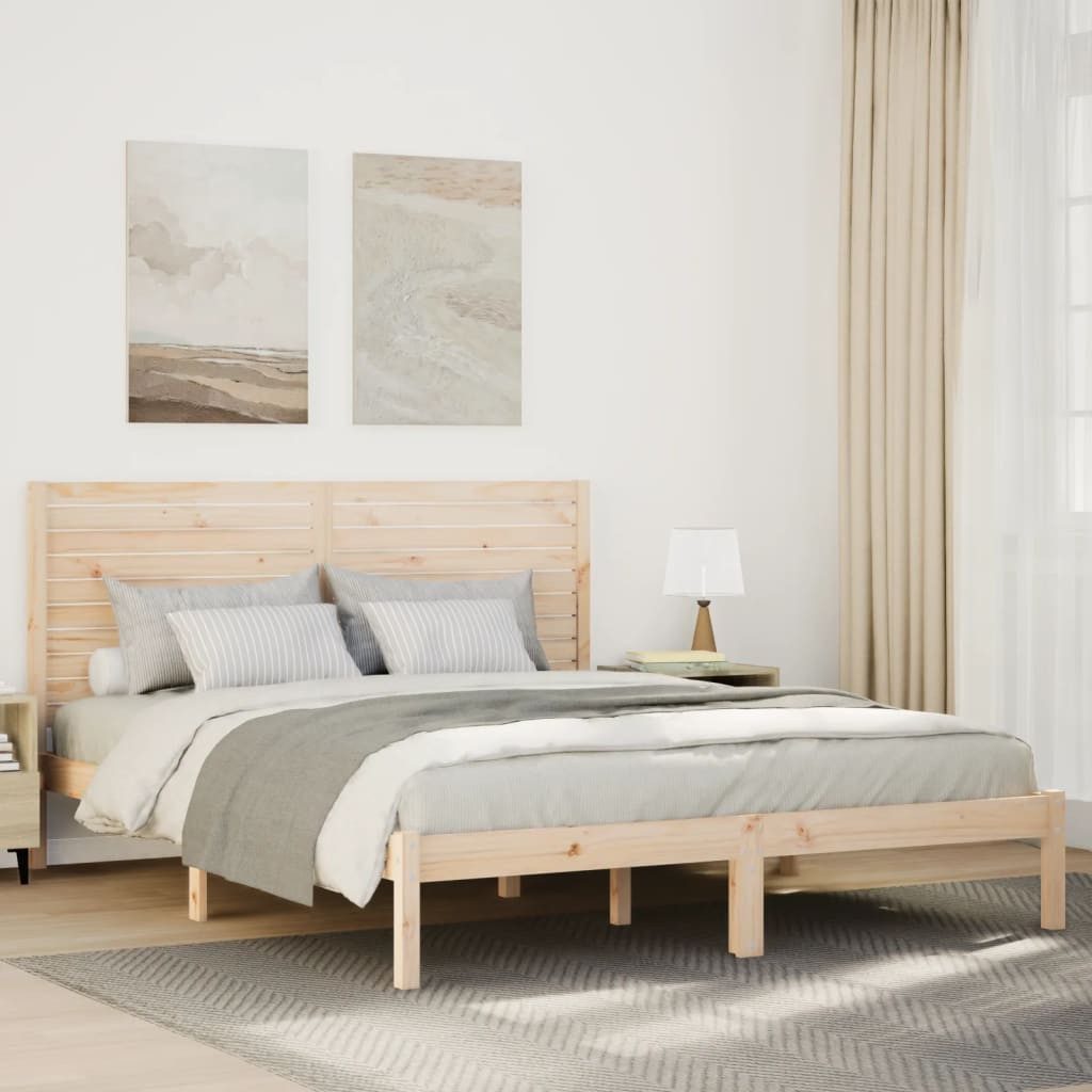 vidaXL Massivholzbett, Massivholzbett Extra Lang ohne Matratze 140x220 cm