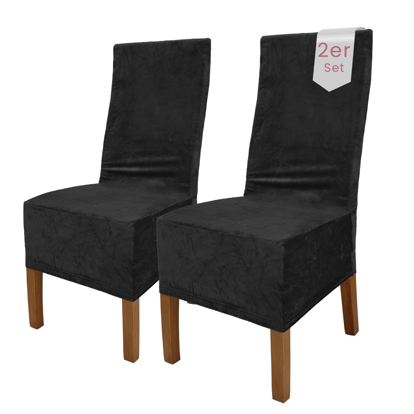 sh SCHEFFLER-HOME LIVE HOMESTYLE Stuhlhusse VelvetFit Puma – elastischer Stuhlbezug, für große Stühle, Samt-Optik, Idealmaße 46×66 cm Rückenlehne