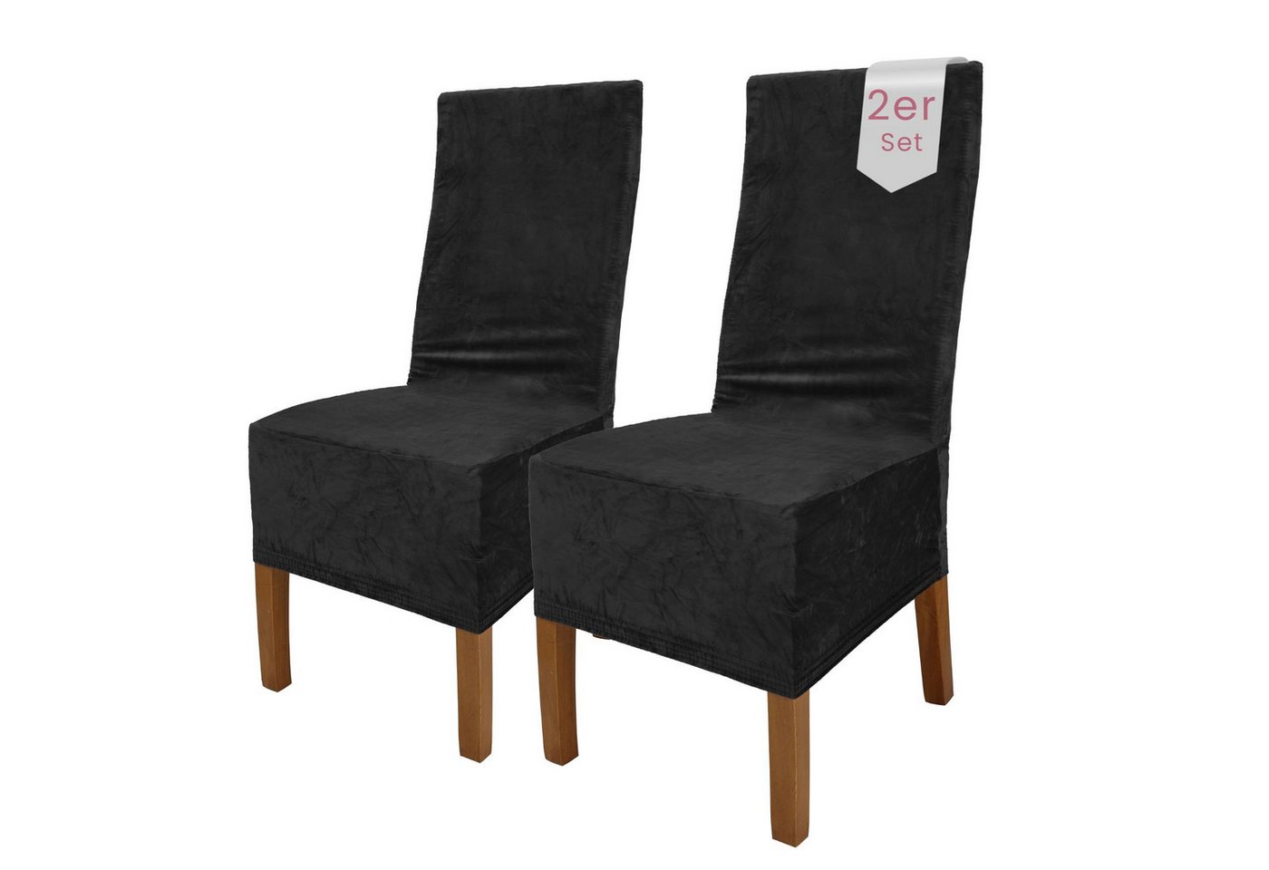 sh SCHEFFLER-HOME LIVE HOMESTYLE Stuhlhusse VelvetFit Puma – elastischer Stuhlbezug, für große Stühle, Samt-Optik, Idealmaße 46×66 cm Rückenlehne