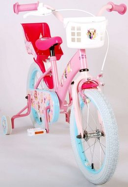 Volare Kinderfahrrad 16 Zoll Kinder Mädchen Fahrrad Disney Princess Prinzessin Rad 21609-CH, 1 Gang, Rücktrittbremse, Korb, Puppensitz, Stützräder