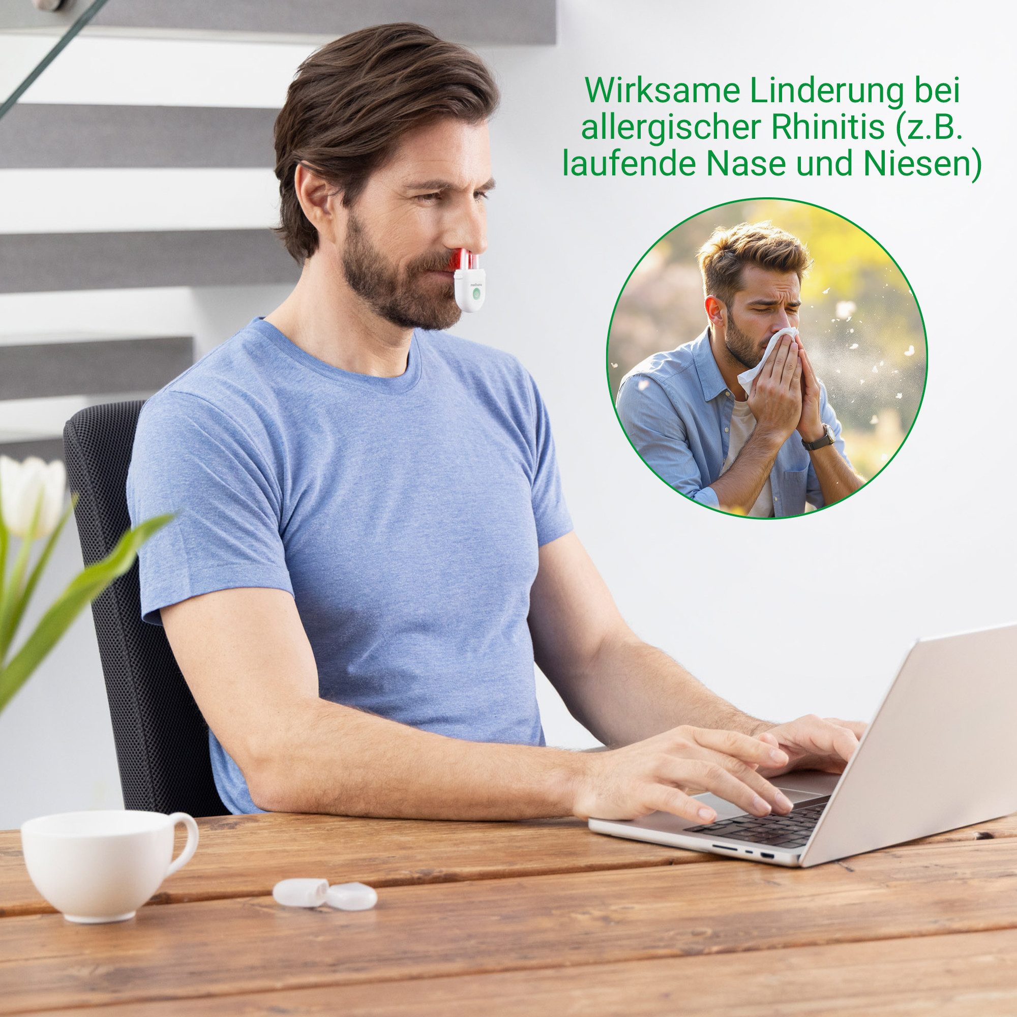 medisana Infrarotlampe Medinose, Rot- und Infrarotlichttherapie bei allergischer Rhinitis