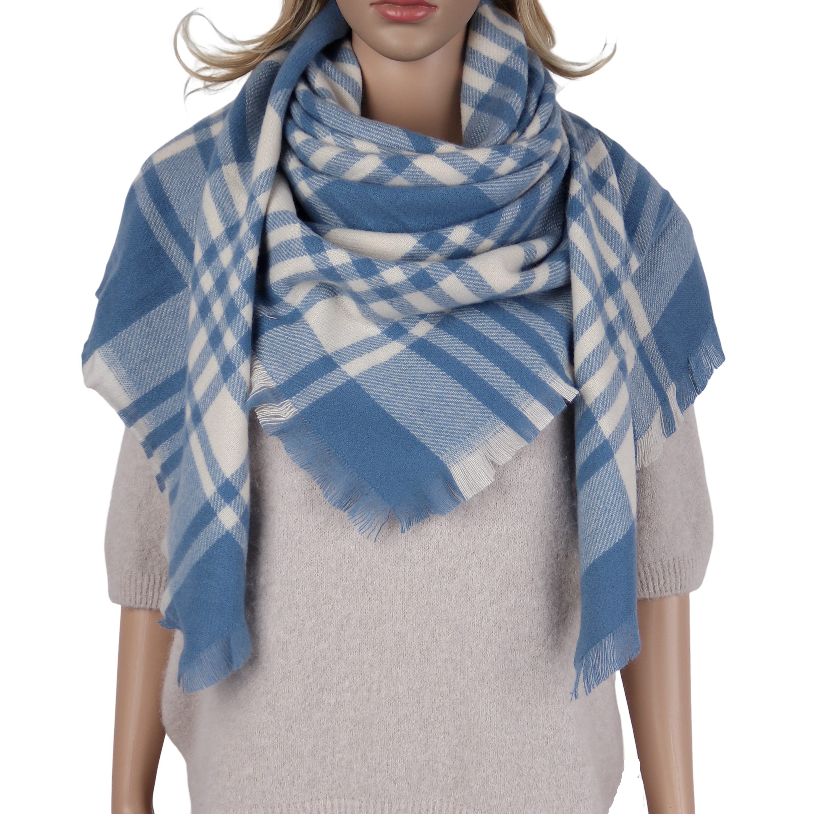 MIRROSI Dreieckstuch Viereckiges Tuch warmer Karo Muster ca.130x130cm, (ca. günstig online kaufen