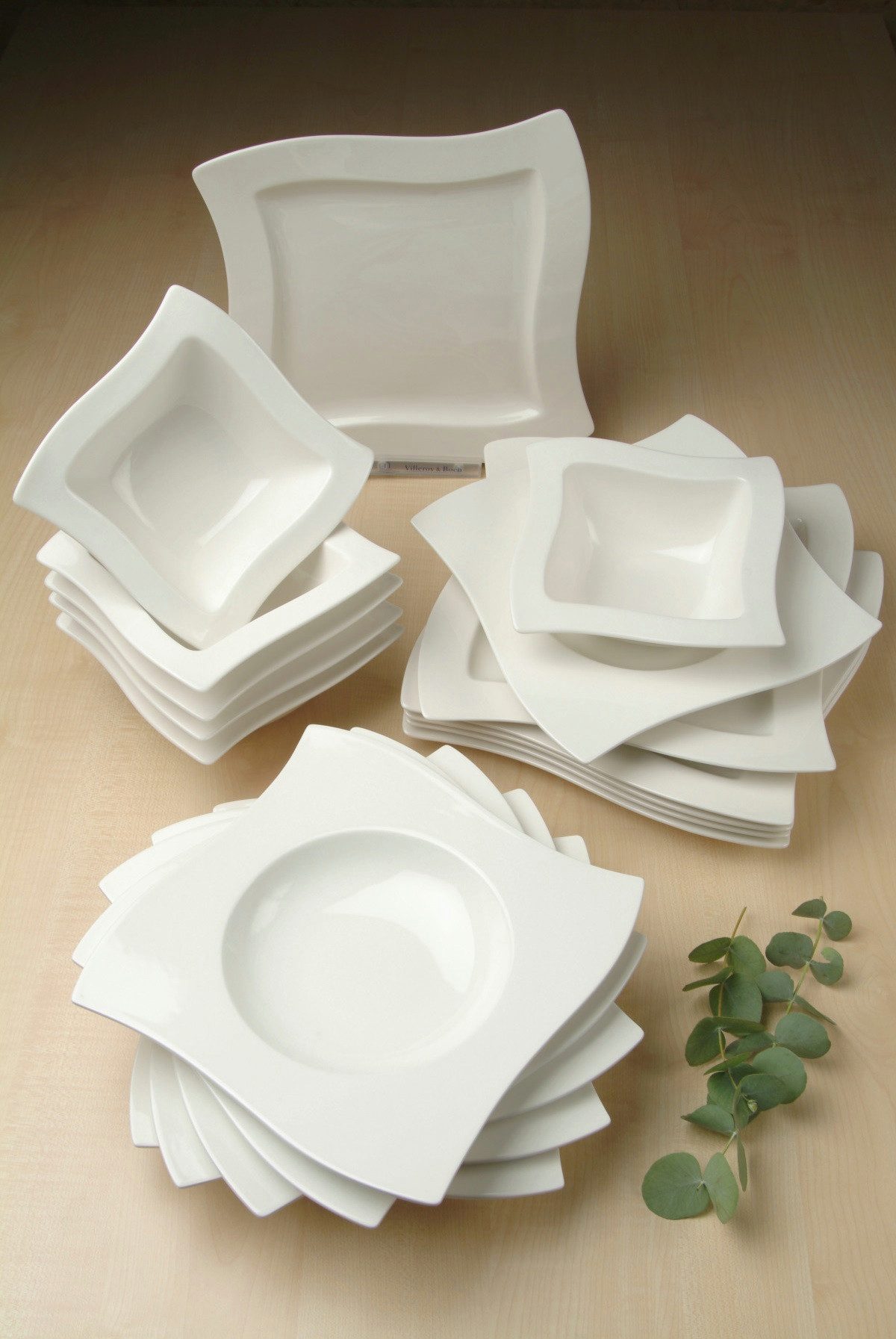 Villeroy & Boch Geschirr-Set New Wave Bol 0,6 l Set6, Premium Porcelain