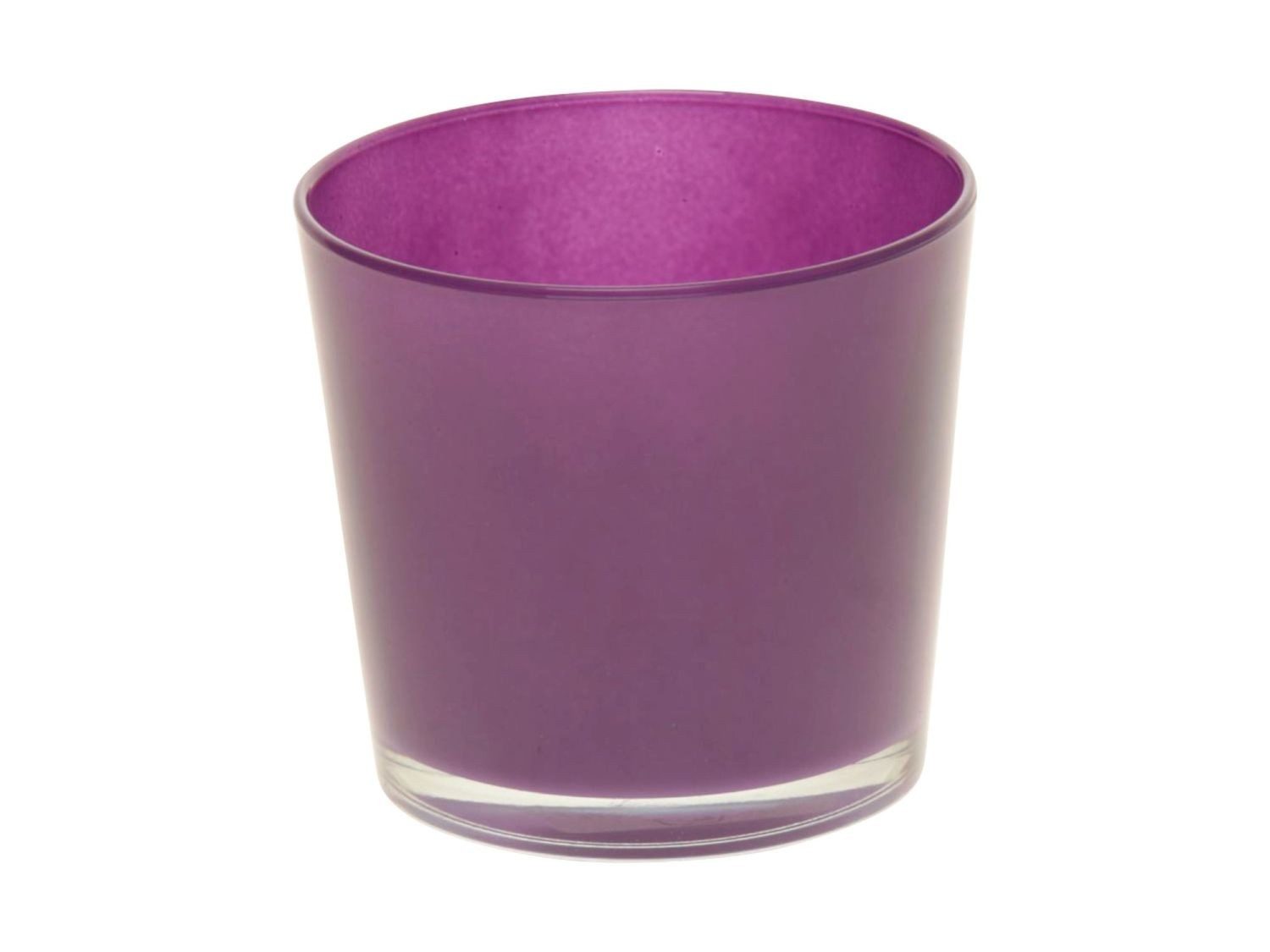 INNA-Glas Blumentopf Kerzenglas Alena aus Glas, dunkellila, 12,5cm, Ø13,3cm