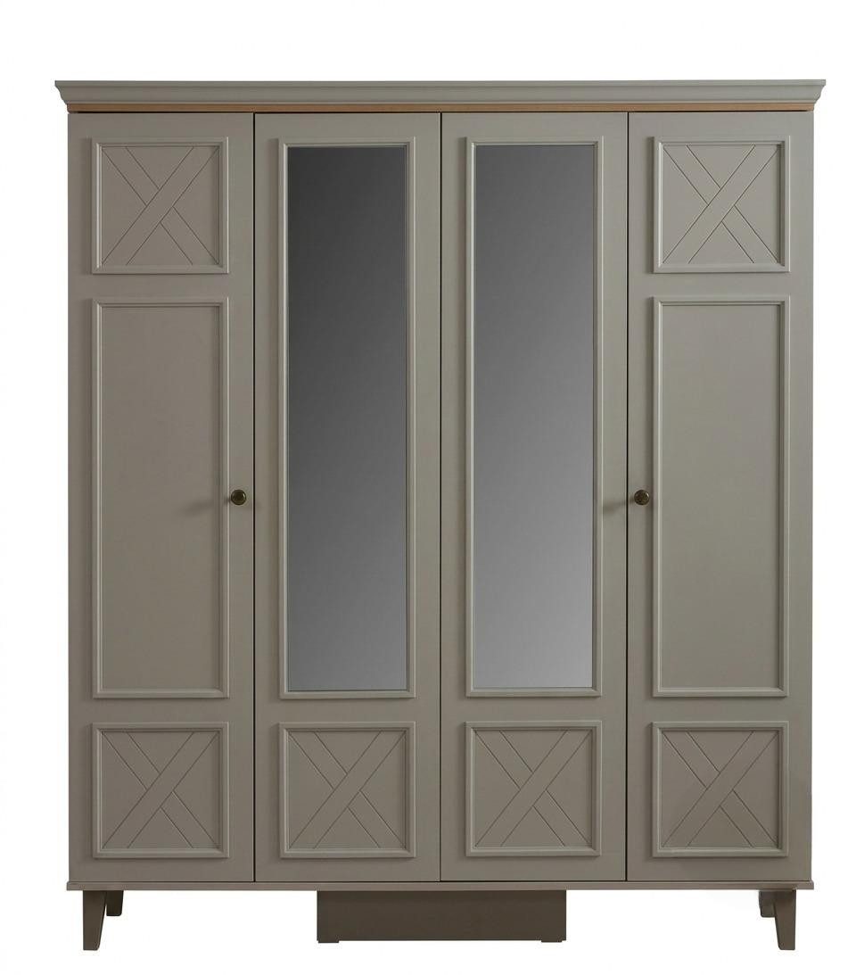 JVmoebel Kleiderschrank Beiger 4-türiger Kleiderschrank aus Holz für Jugendzimmer