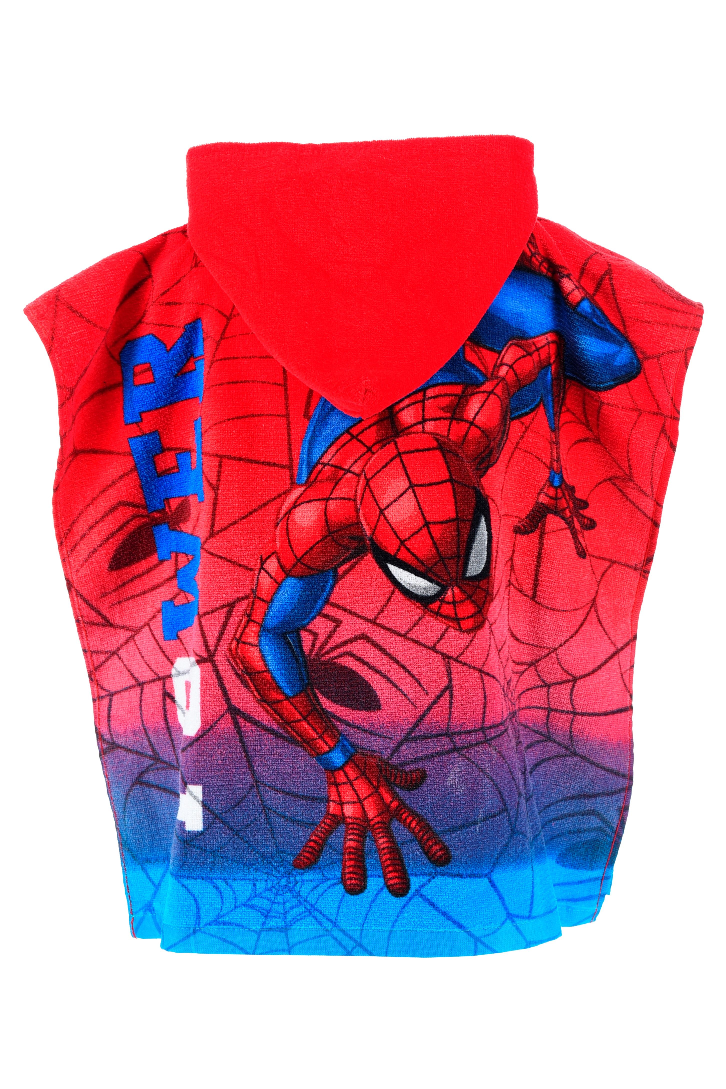 Spiderman Kapuzenhandtuch Spider-Man Handtuch mit Kapuze, Poncho, Baumwolle – Bild 2 von 2