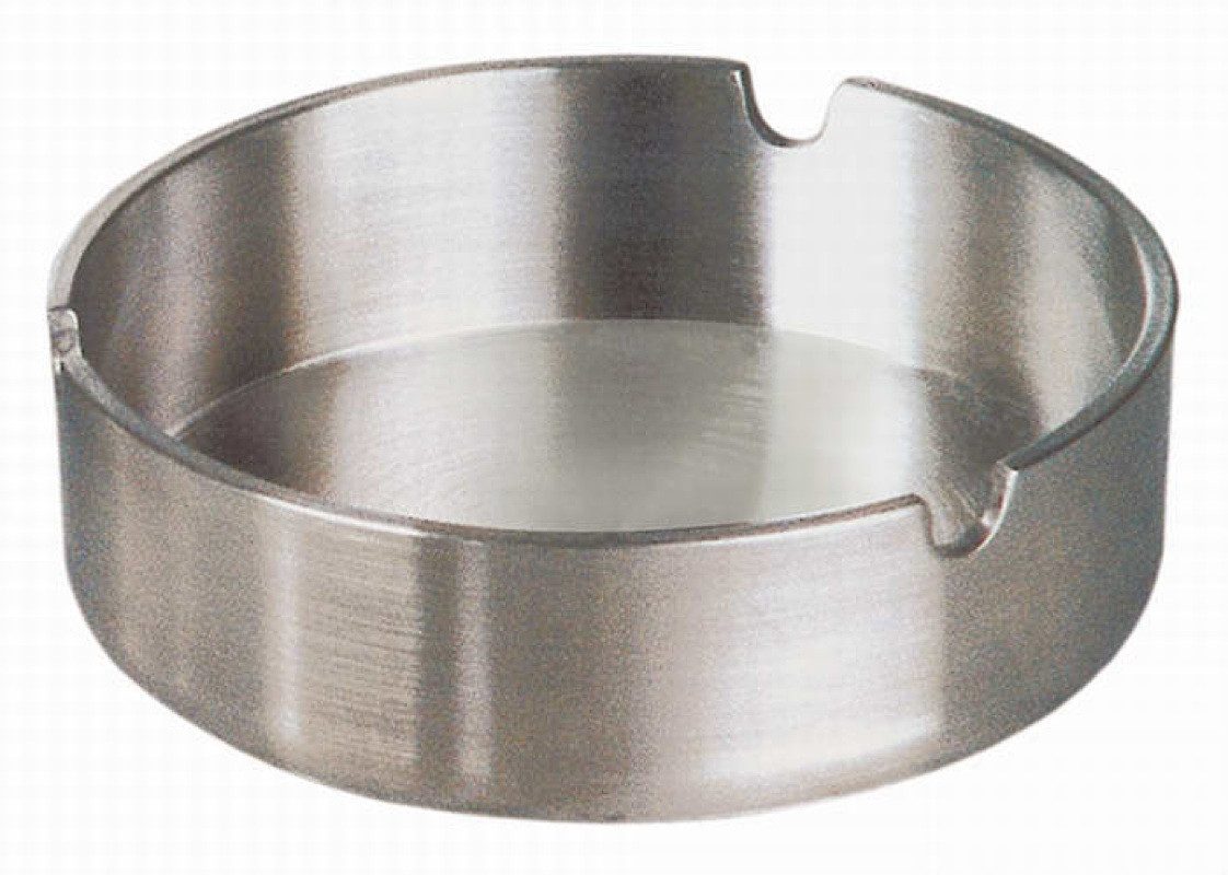 MATO Aschenbecher Aschenbecher „Kuba“ Groß mattierter Edelstahl bruchfest