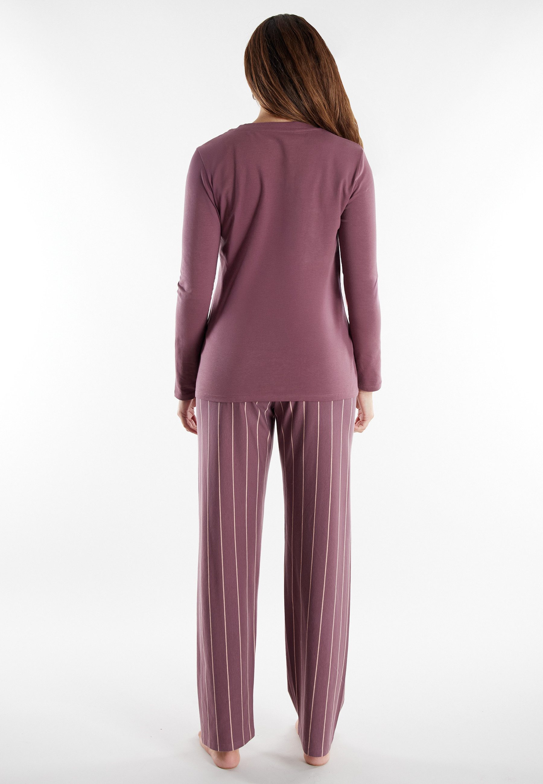 TOM TAILOR Schlafanzug Sitia (2 tlg) Langarm, Rundhalsausschnitt, mit Muster, basic, Baumwollmix