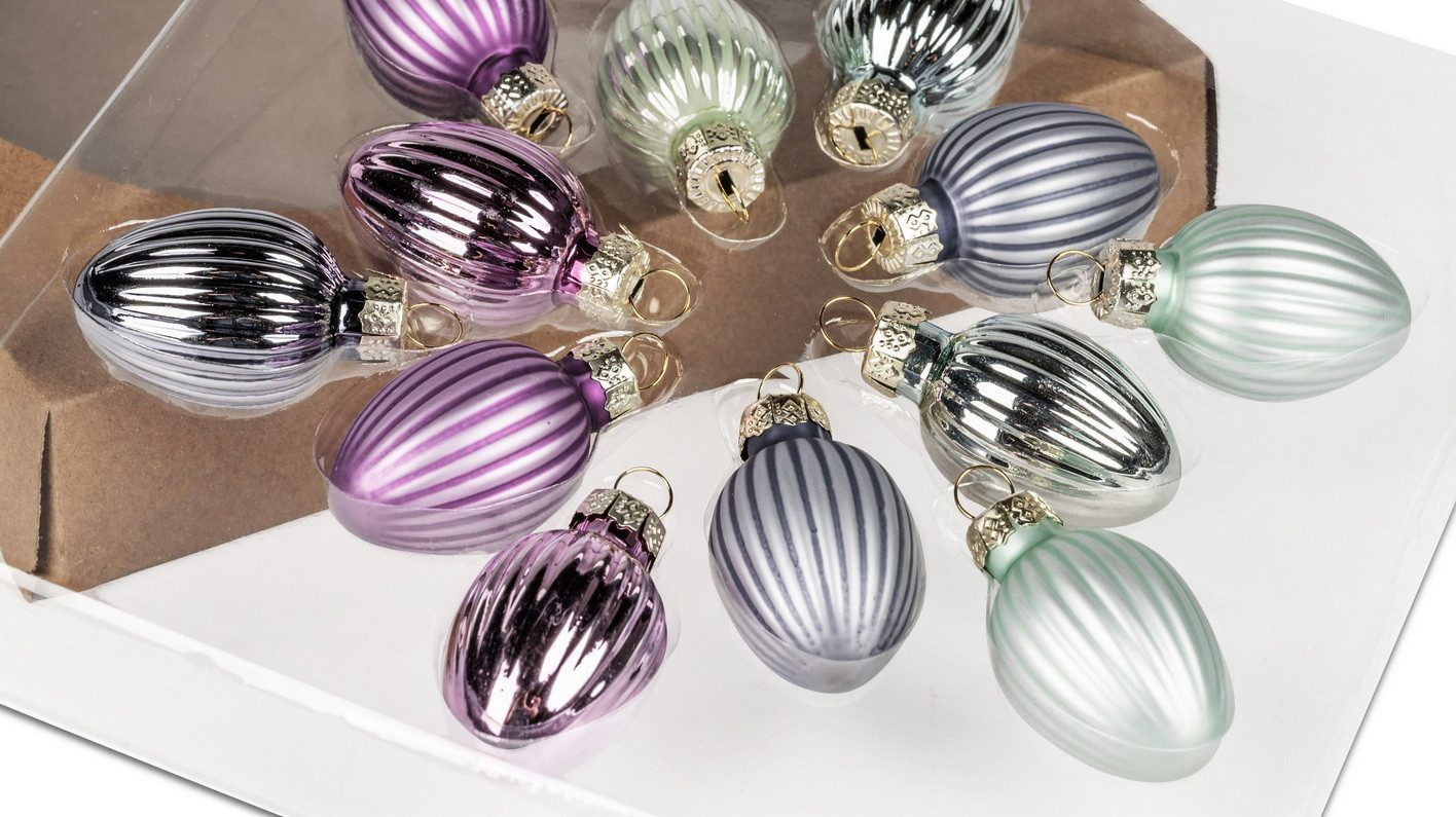 Kaufhaus le petit Osterei Deko Ei Glas 12er Set in Metallicfarben Dekoei Glasei Oster Figur Eier, Ostereier Glaseier Dekoeier Dekofigur Dekoskulptur Dekoobjekt