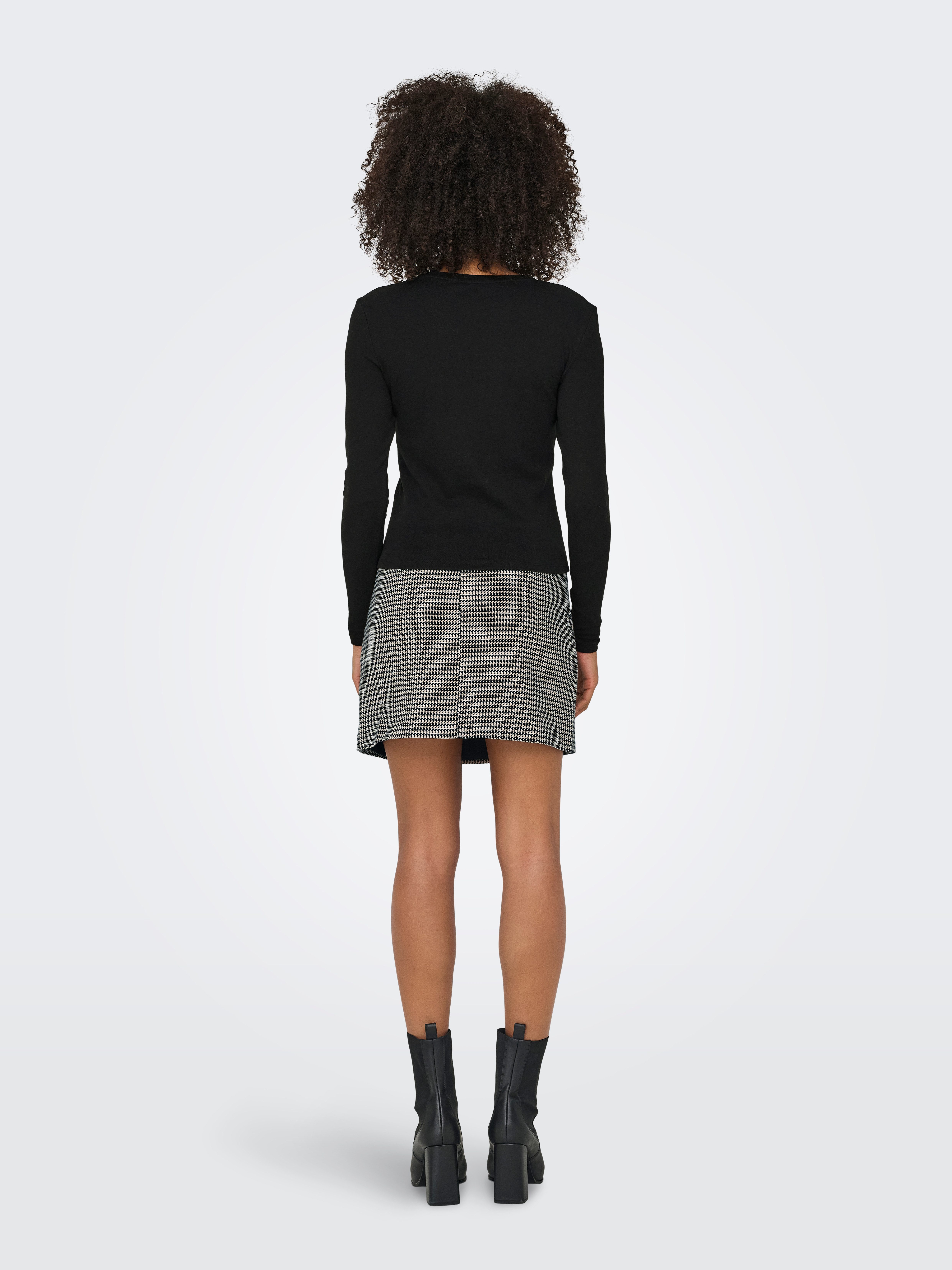 ONLY Langarmshirt ONLRILEY O-NECK L/S TOP JRS Baumwollmischung