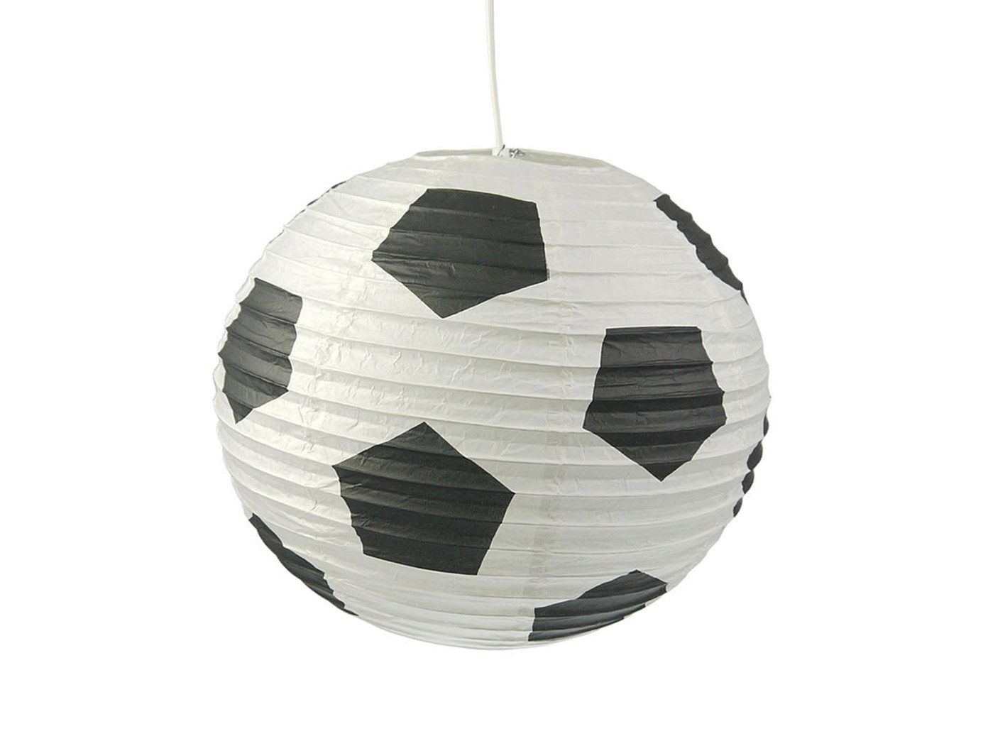 niermann Pendelleuchte Lampenschirm Papier Fußball Ø 40cm, ohne Leuchtmittel, Papier-Lampe mit Kugel Lampenschirm Fußball für Kinderzimmer