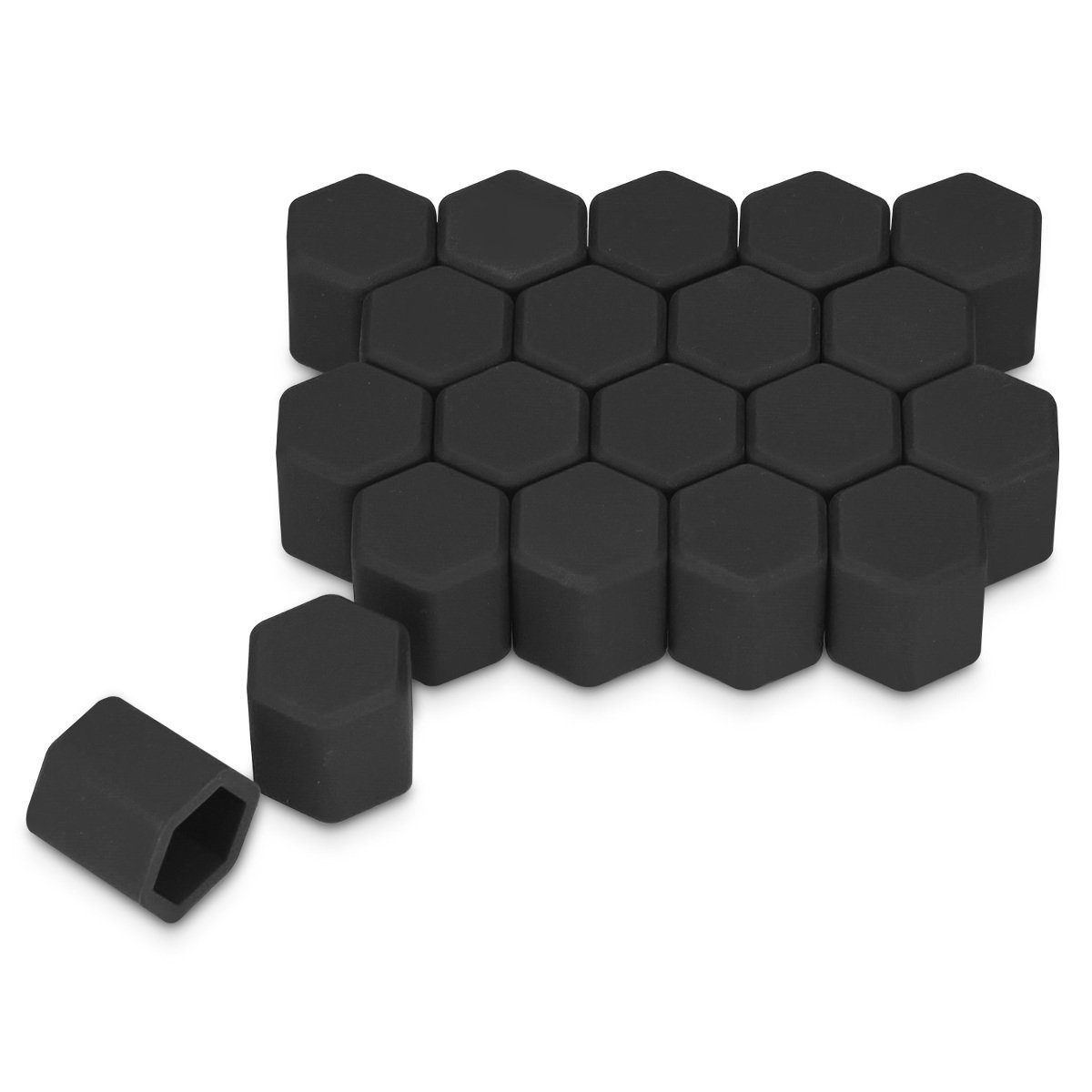 kwmobile Орехи 20x Abdeckung für 17 mm Radmuttern Auto Rad Schraube, (1-St), Radschrauben Cover - Mutter Kappen in Schwarz