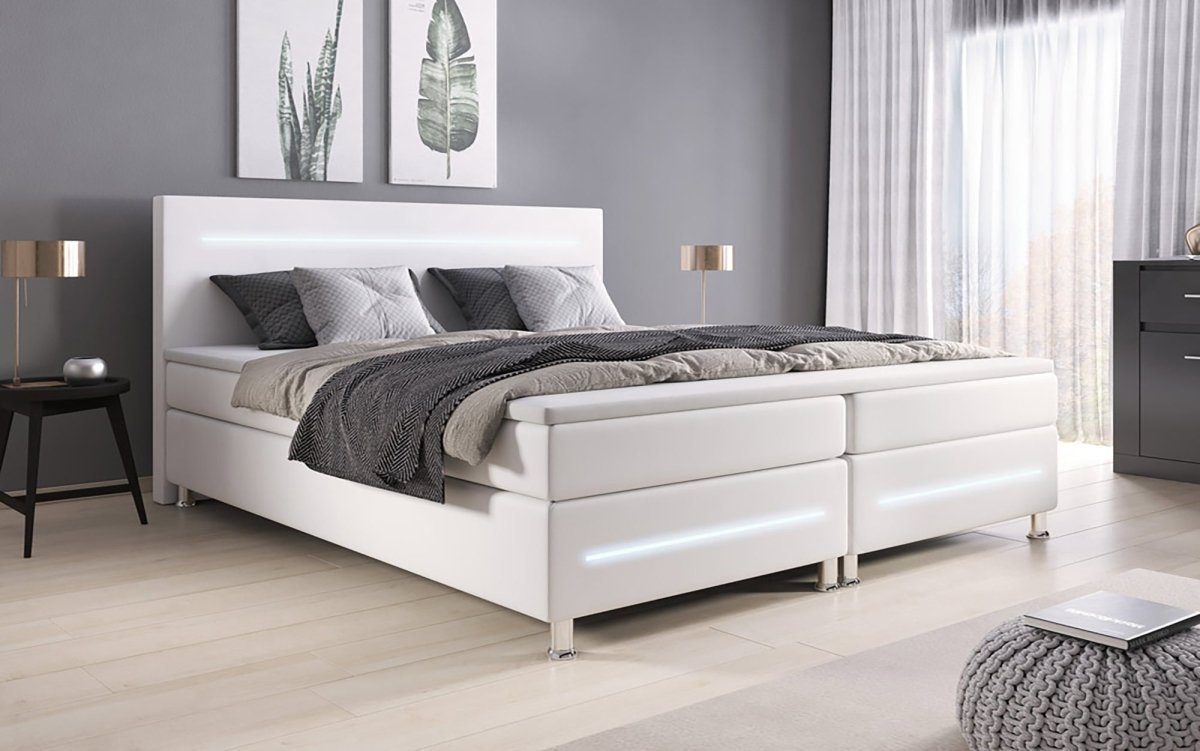 Luxusbetten24 Boxspringbett Sejour, mit LED-Beleuchtung