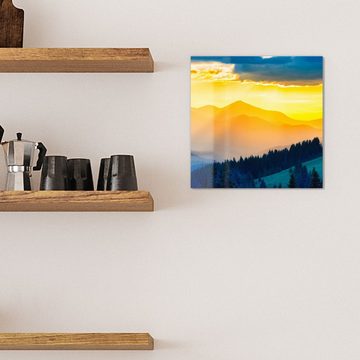DEQORI Magnettafel 'Sonnenuntergang in Bergen', Whiteboard Pinnwand beschreibbar