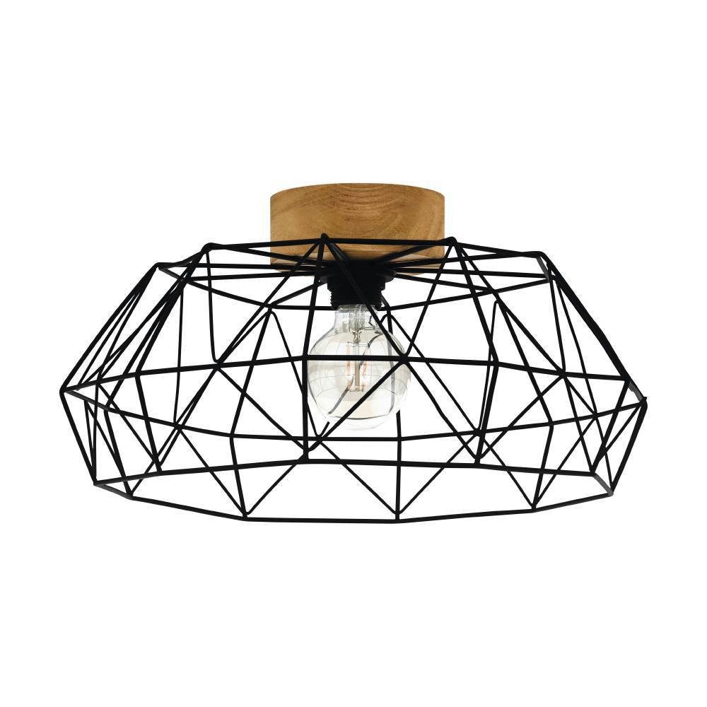 EGLO Deckenleuchte PADSTOW Deckenlampe, Stahl und Holz, E27, IP20, Wohnzimm günstig online kaufen