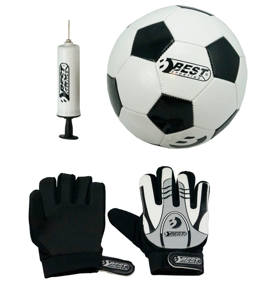 Best Sporting Fußball Fußball Set Fussball Ballpumpe Torwarthandschuhe 3 Teile