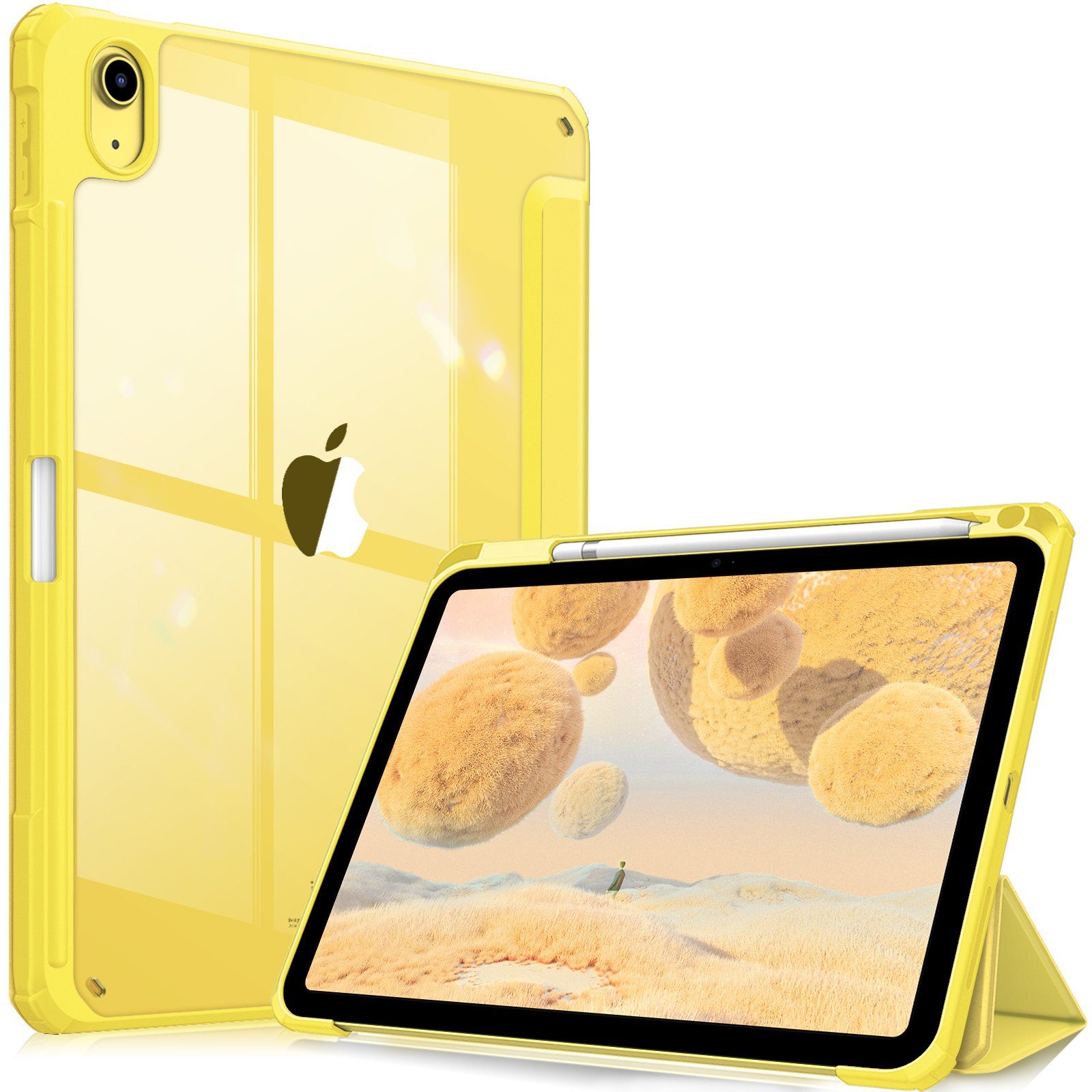 Fintie Tablet-Hülle für iPad 11 Generation 11 Zoll 2025 (A16), iPad 10 Generation 2022 10.9 Zoll, mit Stifthalter, Stoßfeste Hybrid Hülle mit transparenter Hartschale