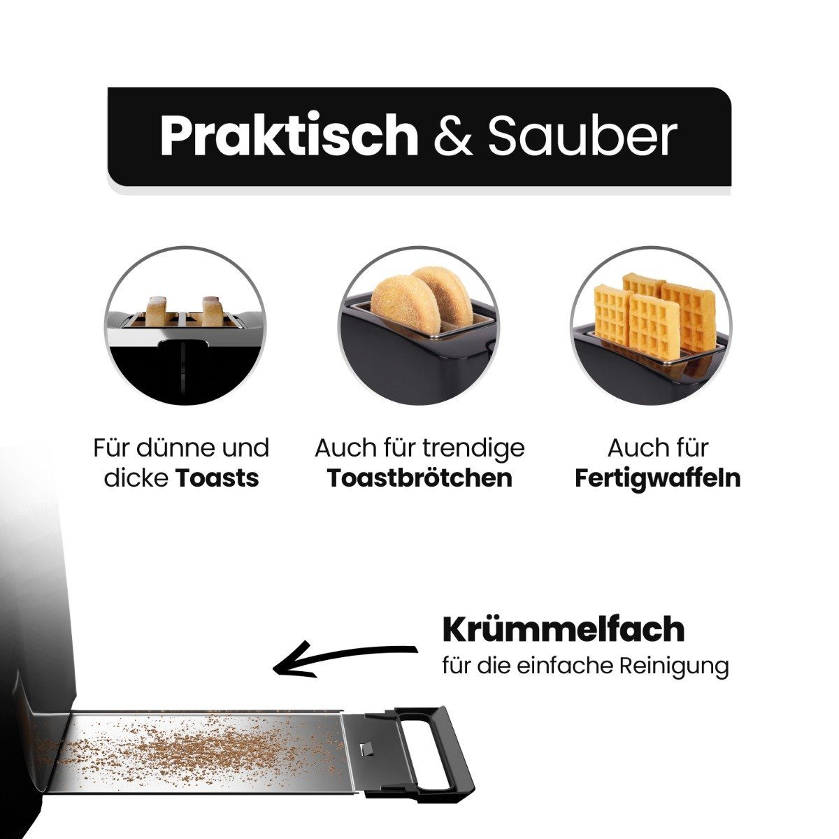 BOMANN Toaster TA 6065 CB, mit Auftau-/Aufwärm-/Schnellstoppfunktion