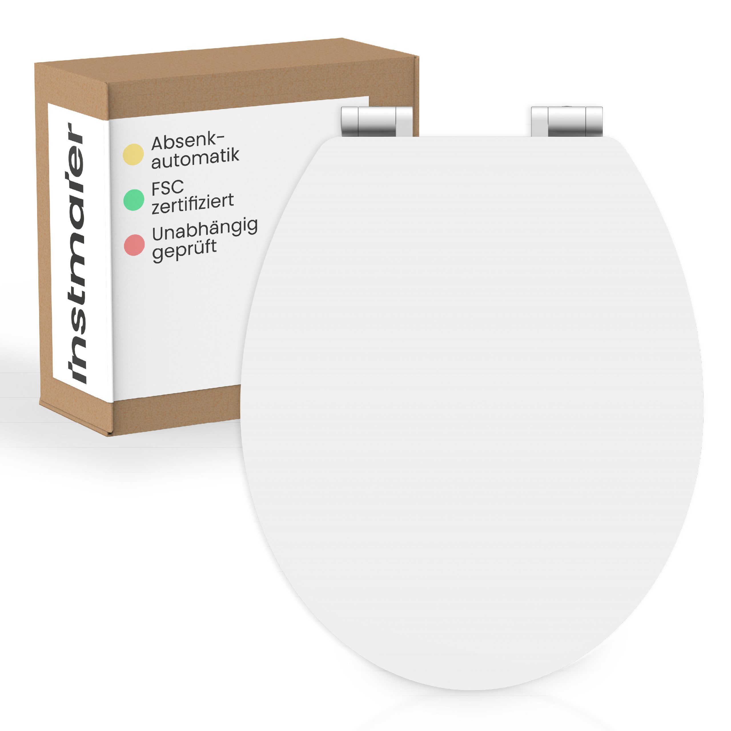 instmaier WC-Sitz Gaia Holz Toilettendeckel, weiß matt, mit doppelter Absen günstig online kaufen