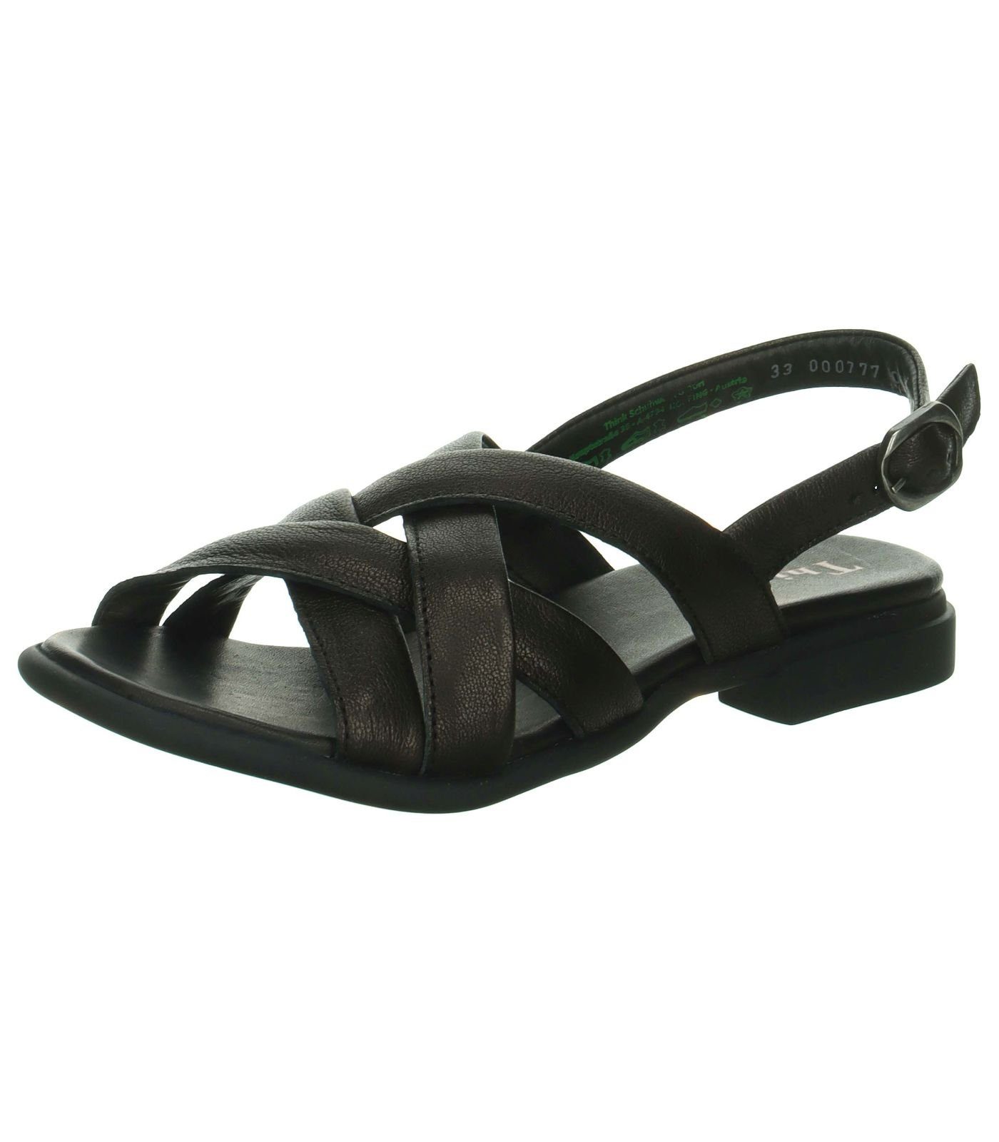 Think! Sandalen Leder Riemchensandalette Schwarz