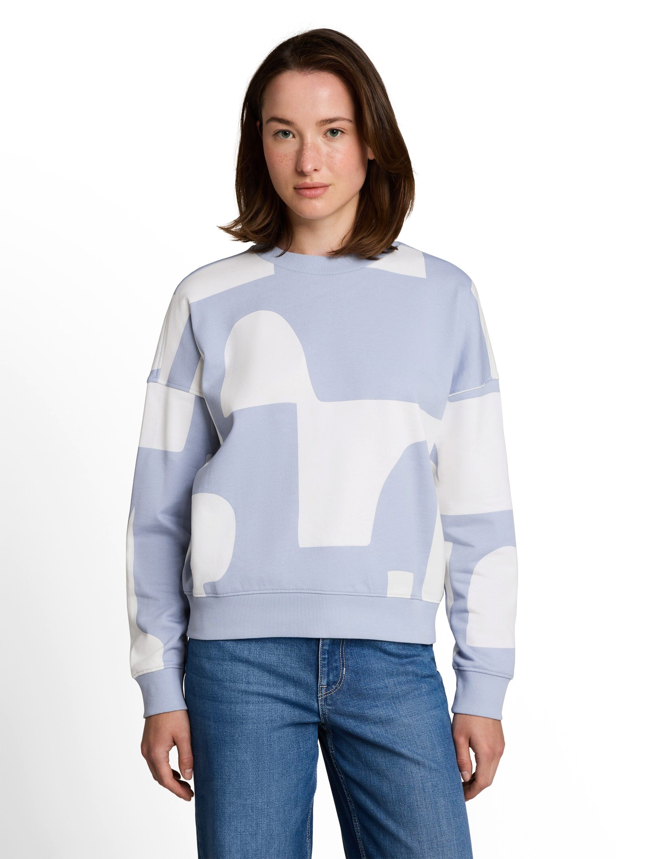 TOM TAILOR Denim Sweatshirt mit All-Over Print
