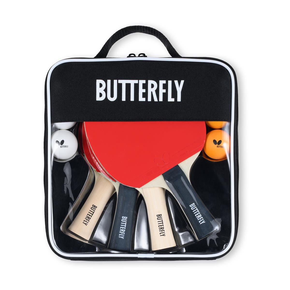 Butterfly Tischtennisschläger Tischtennisschläger Set EASY Pack of 4, Tischtennis Schläger Set Tischtennisset Table Tennis Bat Racket