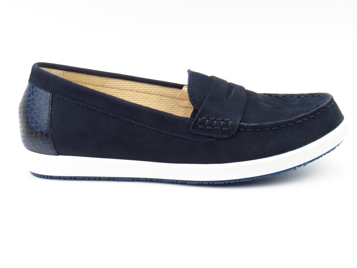 Gabor Nubuk/Python blue Slipper