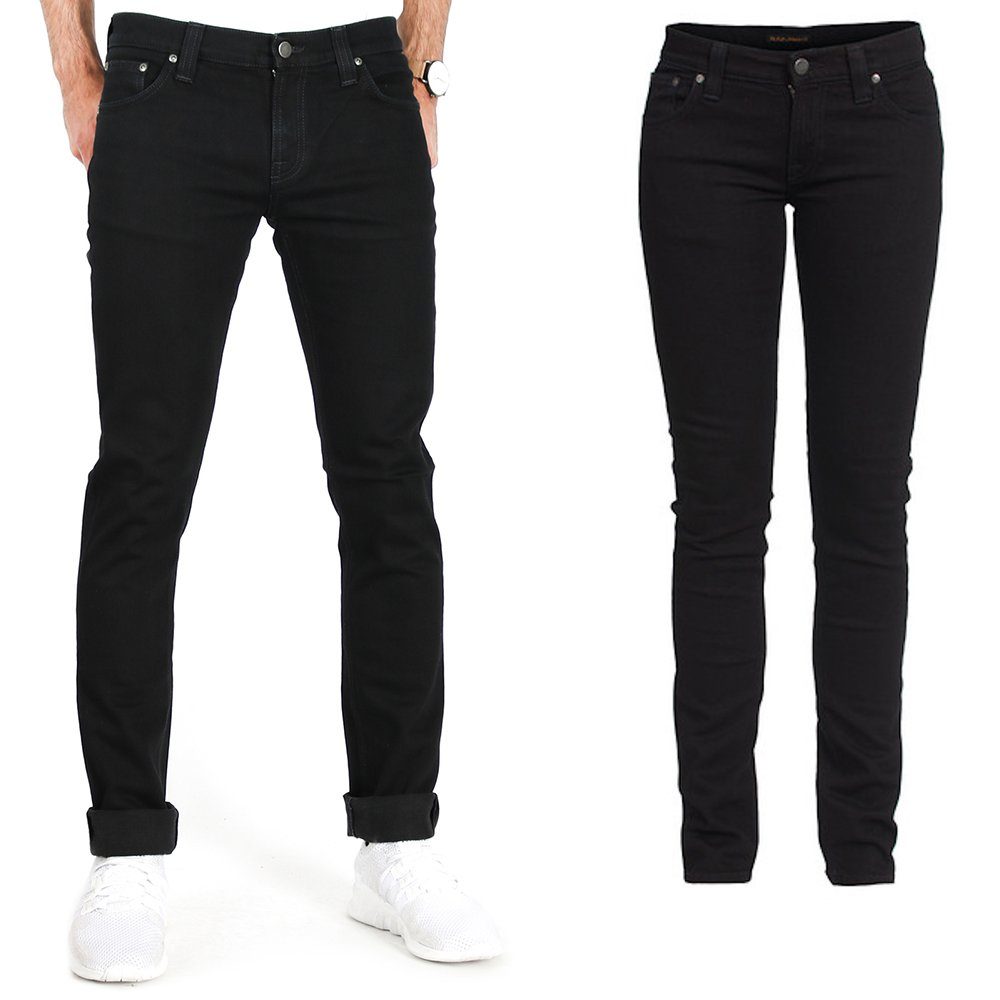 Nudie Jeans Skinny-fit-Jeans Unisex Herren Damen Stretch Hose, Long John  Black Black online kaufen | OTTO
